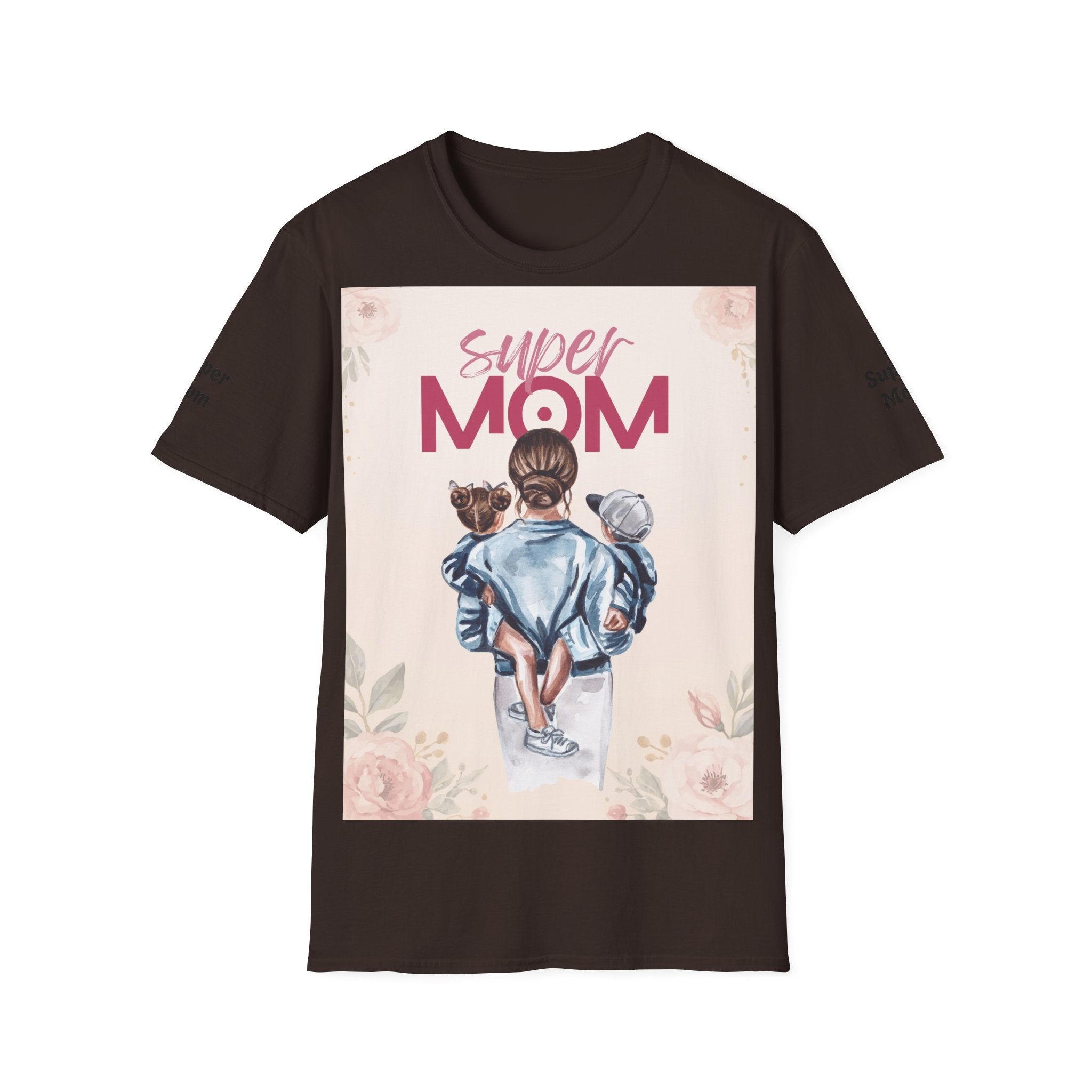 Unisex T-Shirt „Super Mom & Hund“ | Weiches Baumwoll-Shirt mit Pastell-Illustration