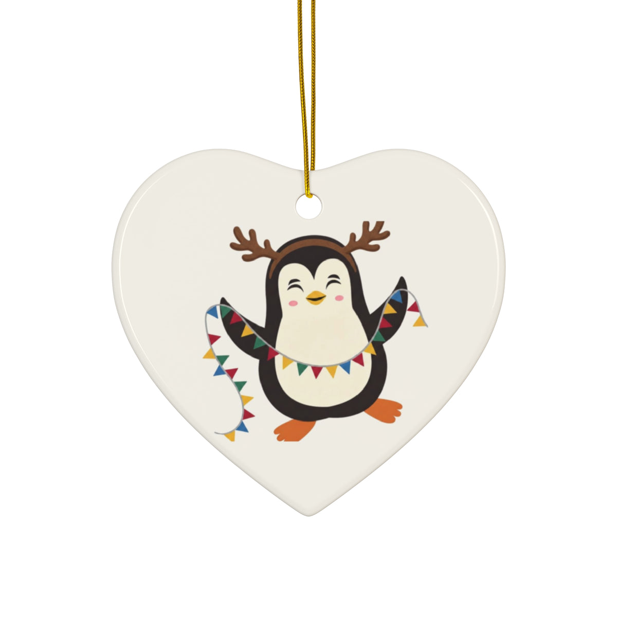 Keramik-Weihnachtsanhänger in 4 Formen – Christbaumschmuck Stern, Herz, Kreis, Schneeflocke