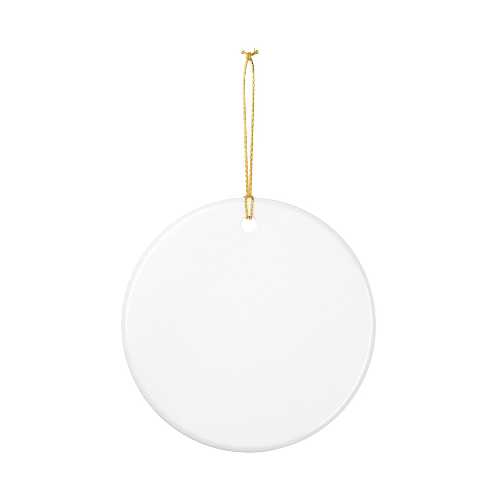 Keramik-Weihnachtskugel „Vintage Roter LKW“ – Nostalgischer Christbaumschmuck mit Golddetails
