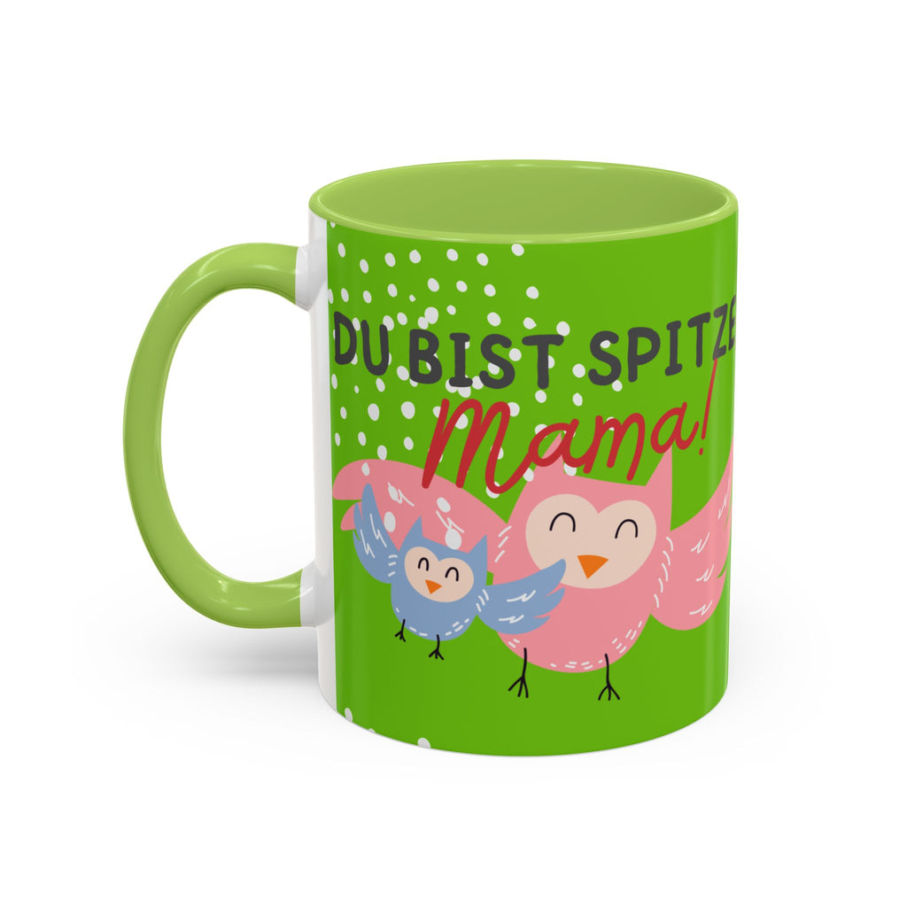 Mama Tasse – Du bist spitze! – Eulen-Motiv | Keramik Kaffeebecher Muttertagsgeschenk (11/15oz)
