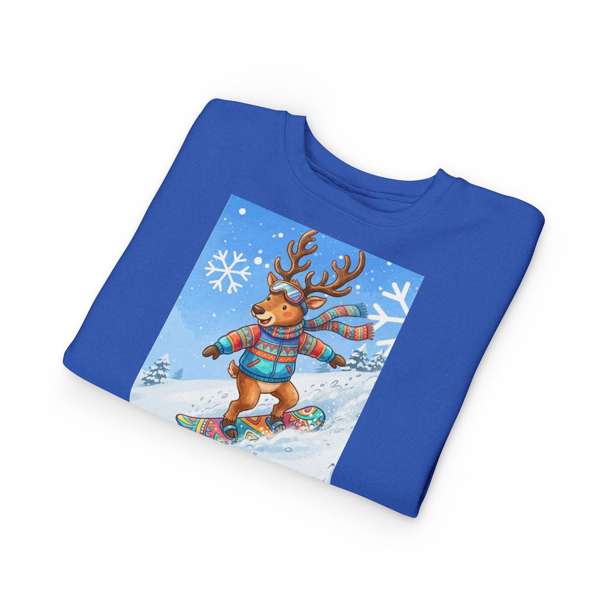Kinder Weihnachtspullover mit Rentier – Fleece Sweatshirt für Kleinkinder (2T–7T)