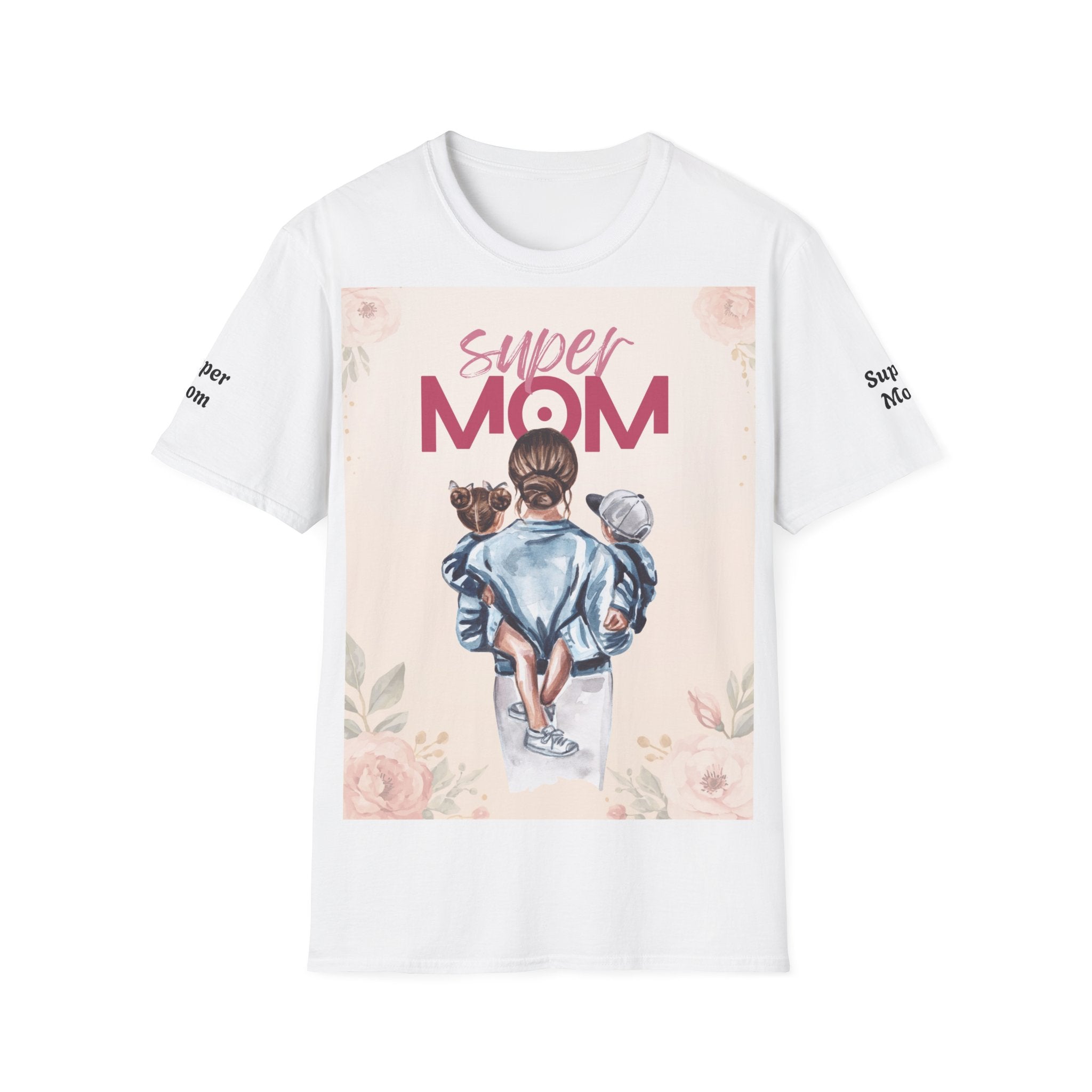 Unisex T-Shirt „Super Mom & Hund“ | Weiches Baumwoll-Shirt mit Pastell-Illustration