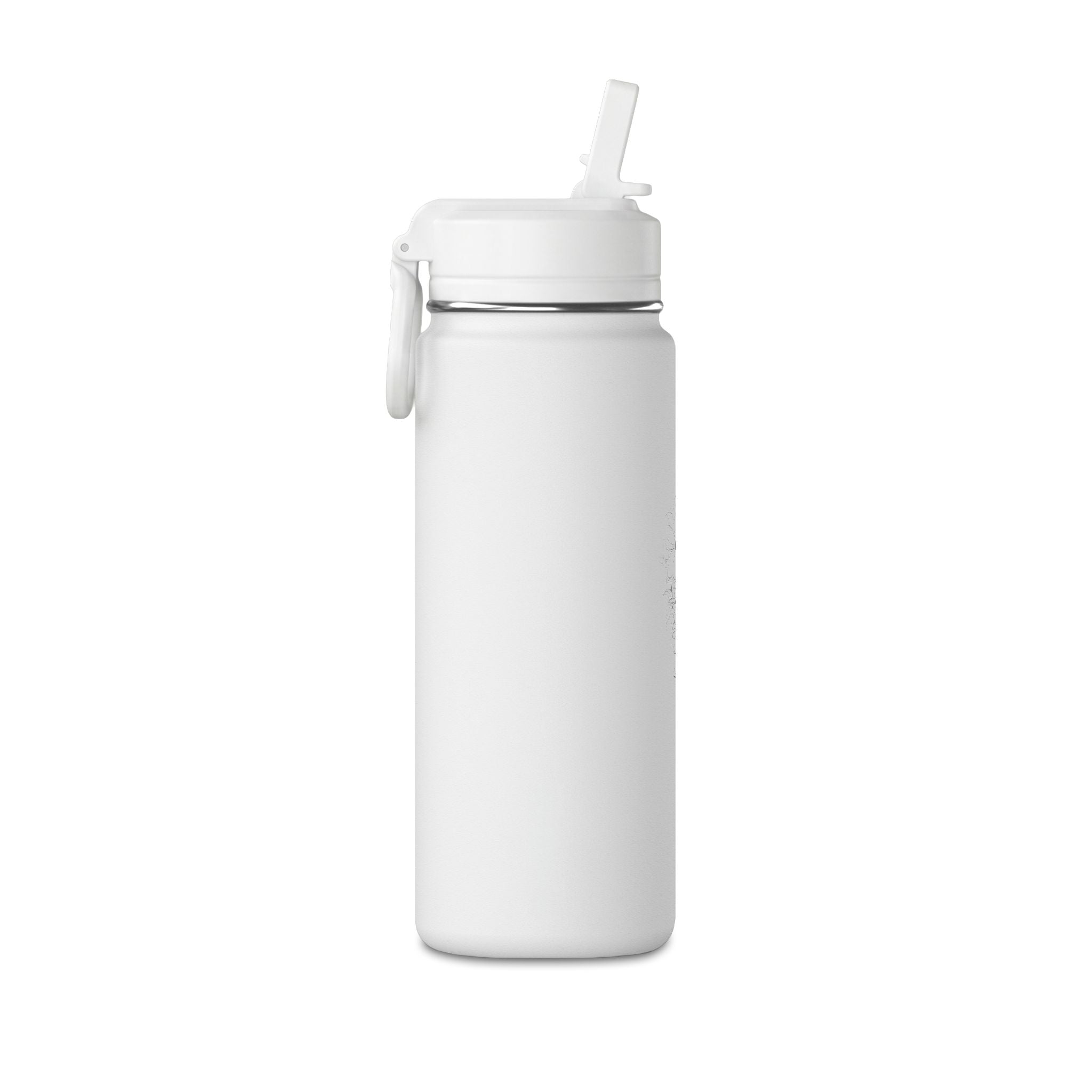 Personalisierte Trinkflasche Kinder mit Strohhalm | Edelstahl Trinkflasche Schule, Auslaufsicher Thermoflasche Kindergarten 590ml