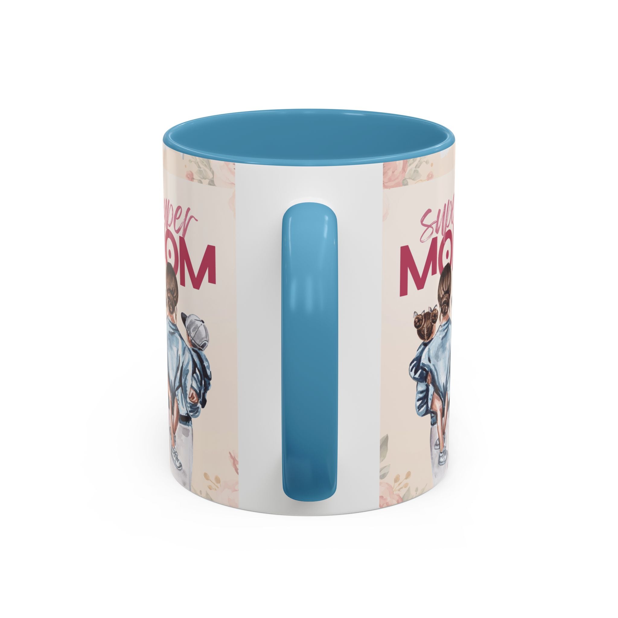 Keramikbecher „Super MOM“ mit Farbakzent | Tasse für Mamas