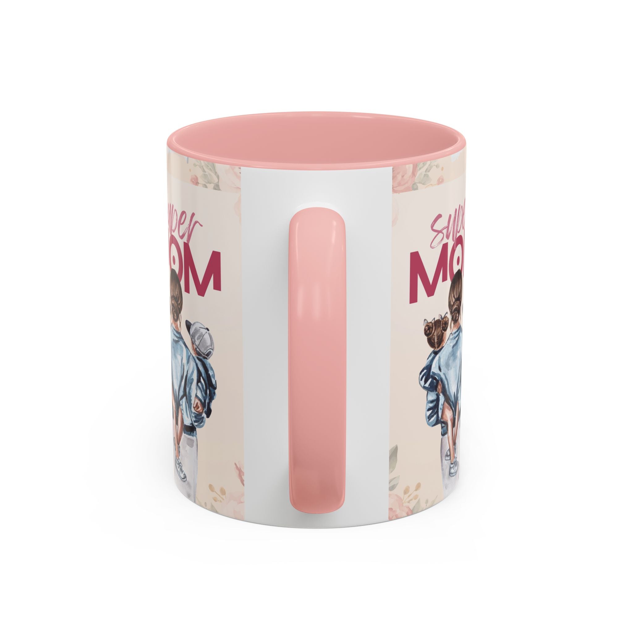 Keramikbecher „Super MOM“ mit Farbakzent | Tasse für Mamas