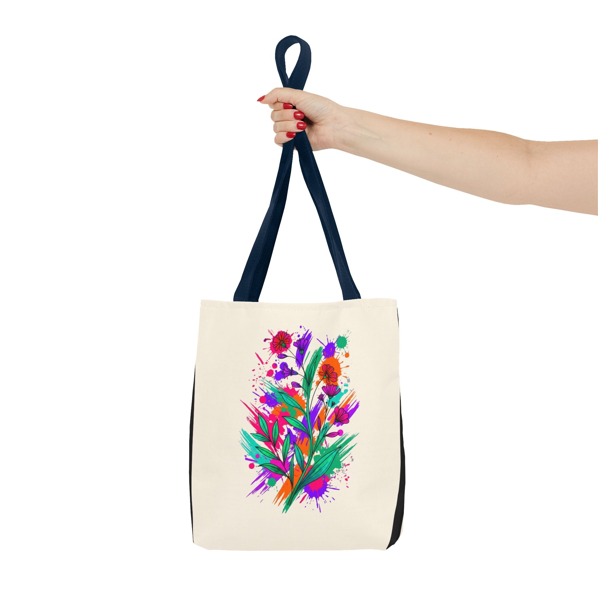 Polyester-Tragetasche „Aquarell-Blüten“ | Robuste Einkaufstasche mit Kunst-Flair