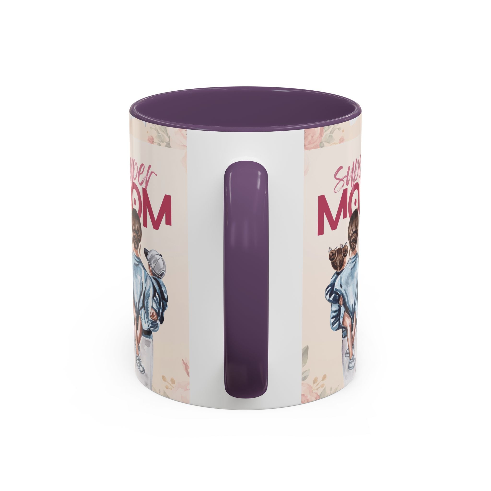 Keramikbecher „Super MOM“ mit Farbakzent | Tasse für Mamas
