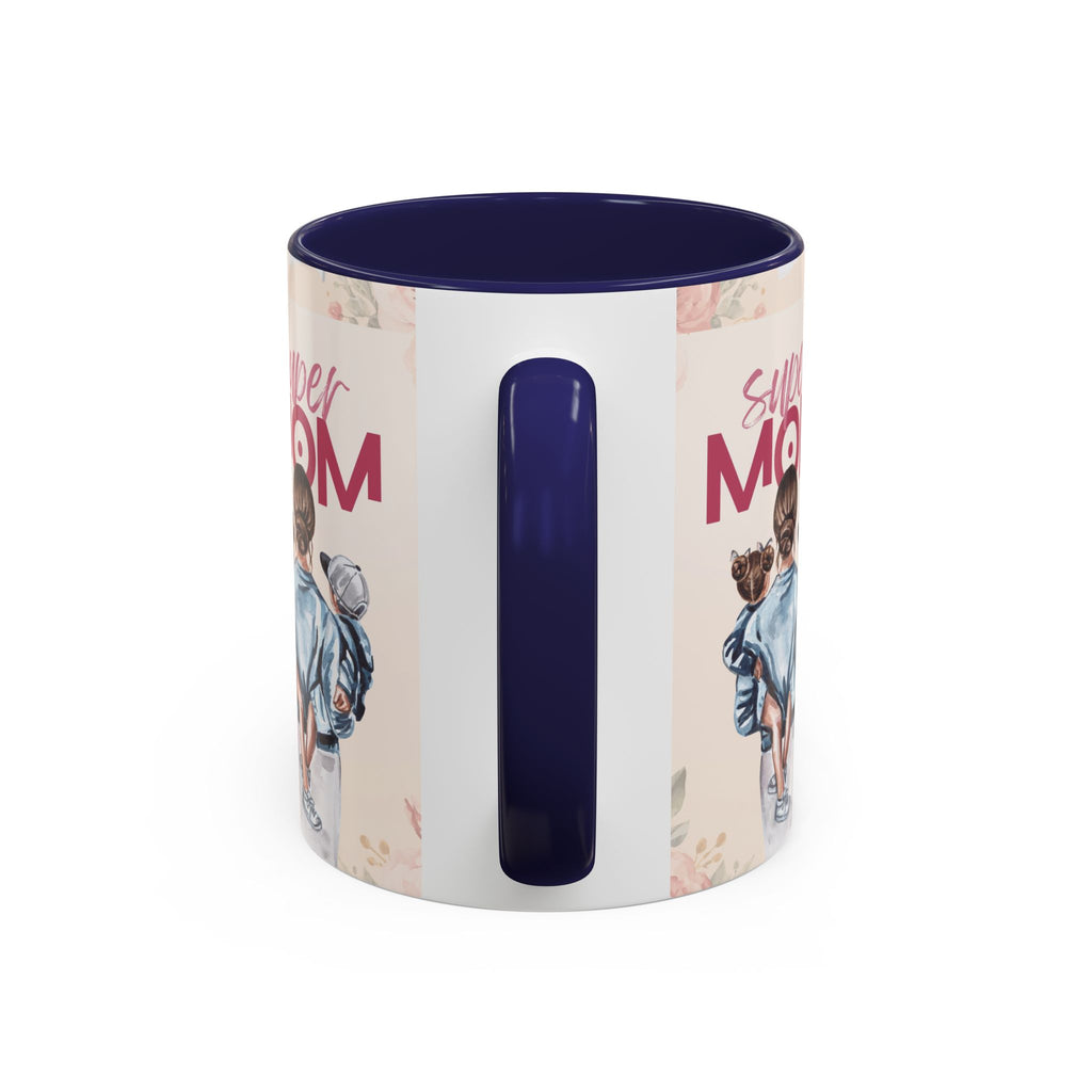 Keramikbecher „Super MOM“ mit Farbakzent | Tasse für Mamas