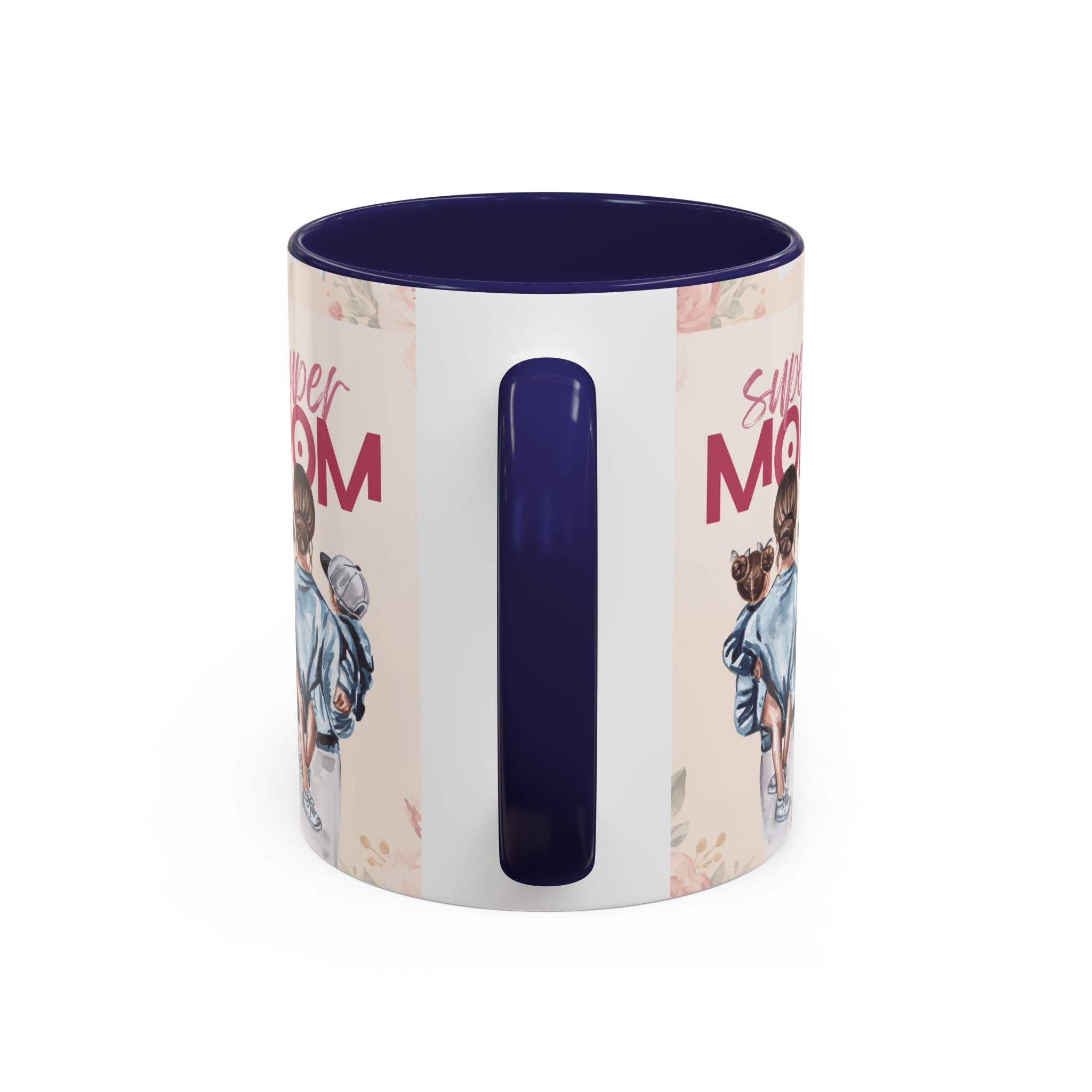 Keramikbecher „Super MOM“ mit Farbakzent | Tasse für Mamas
