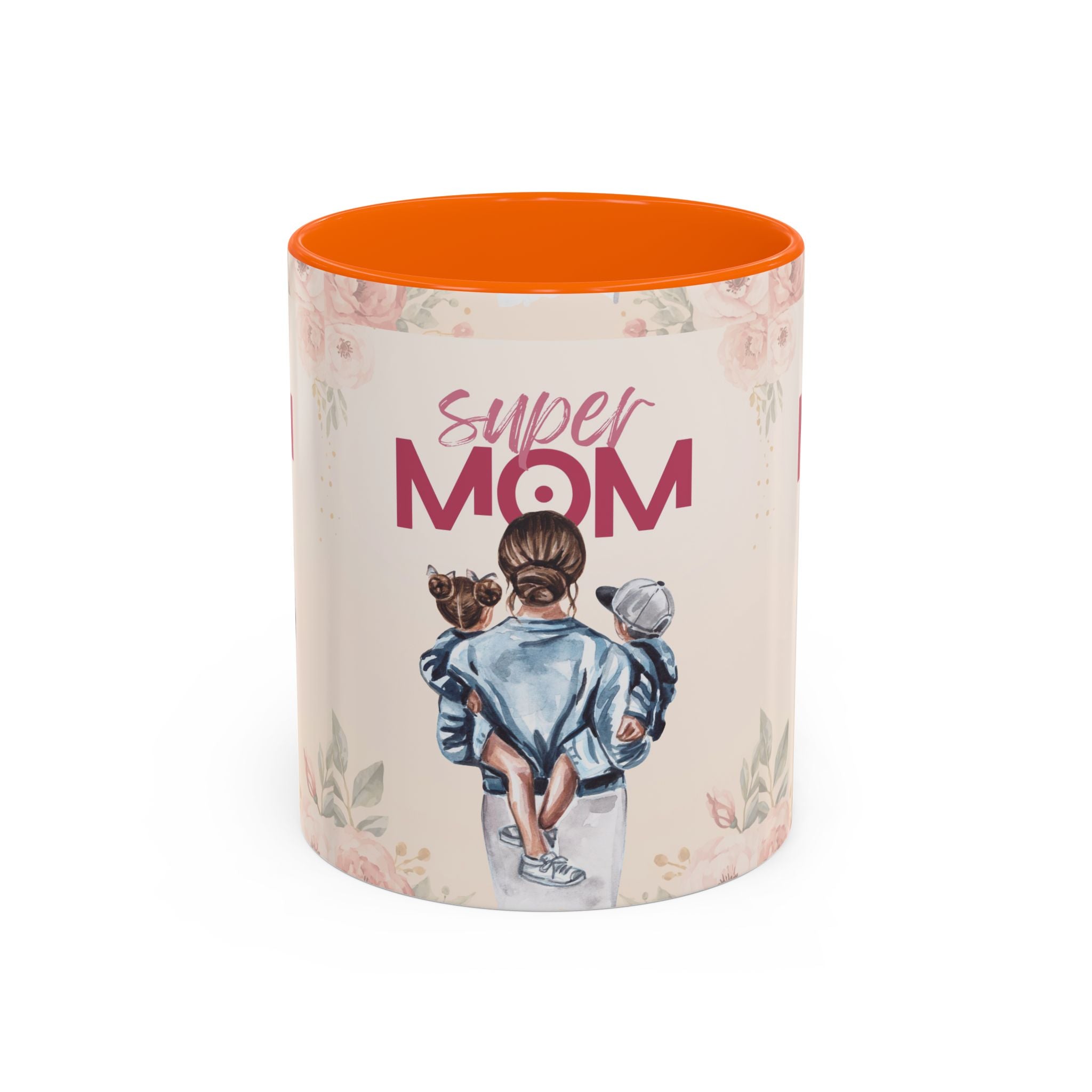 Keramikbecher „Super MOM“ mit Farbakzent | Tasse für Mamas