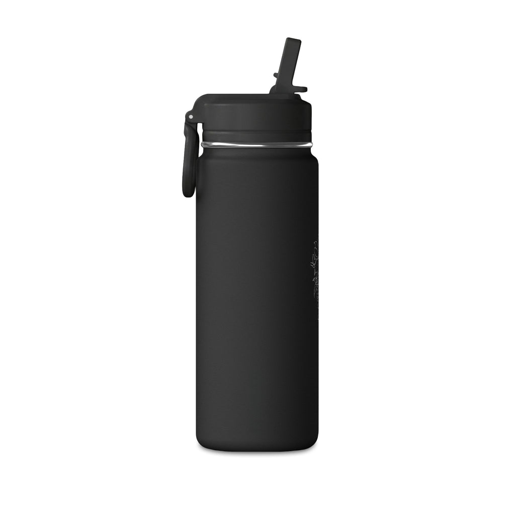 Personalisierte Trinkflasche Kinder mit Strohhalm | Edelstahl Trinkflasche Schule, Auslaufsicher Thermoflasche Kindergarten 590ml