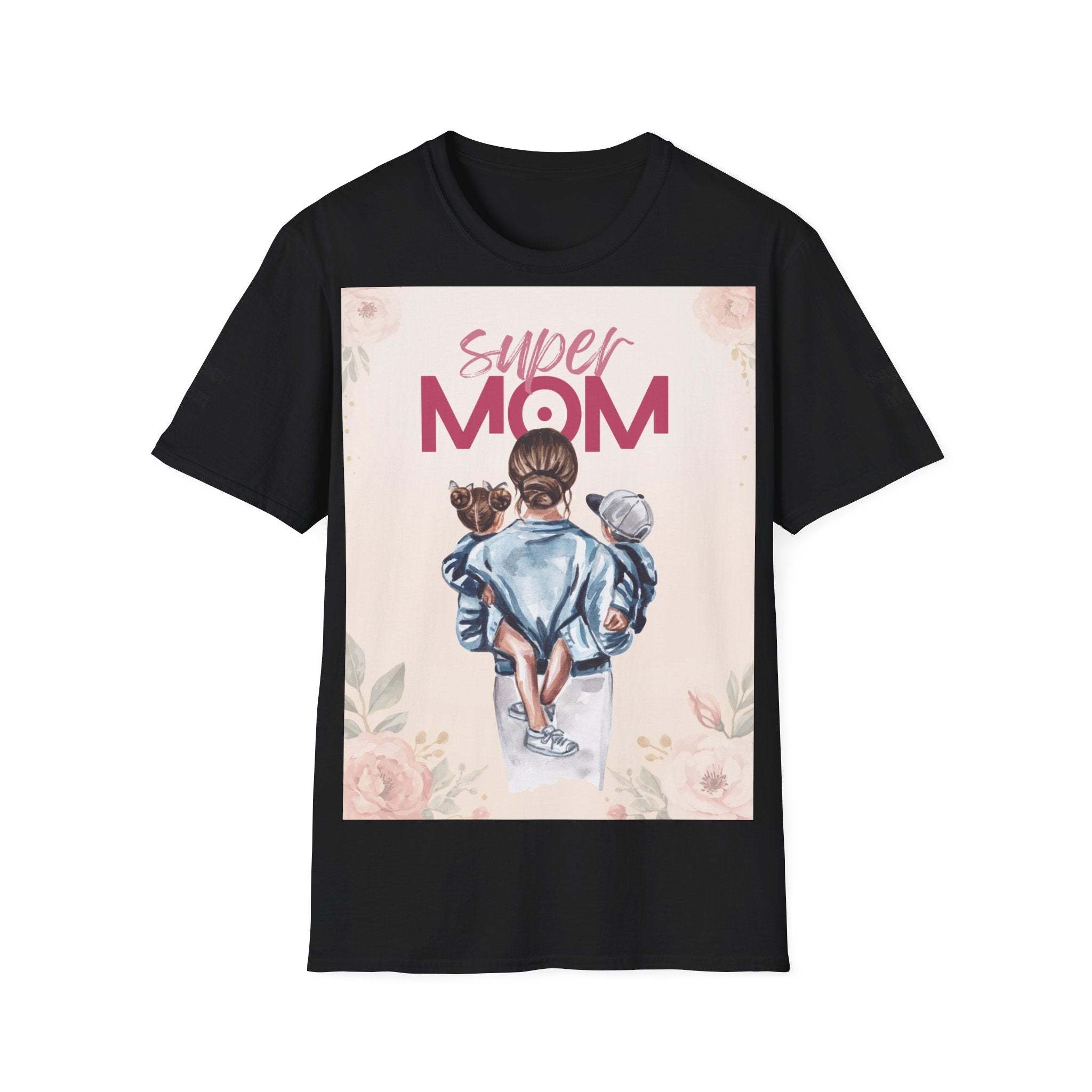 Unisex T-Shirt „Super Mom & Hund“ | Weiches Baumwoll-Shirt mit Pastell-Illustration
