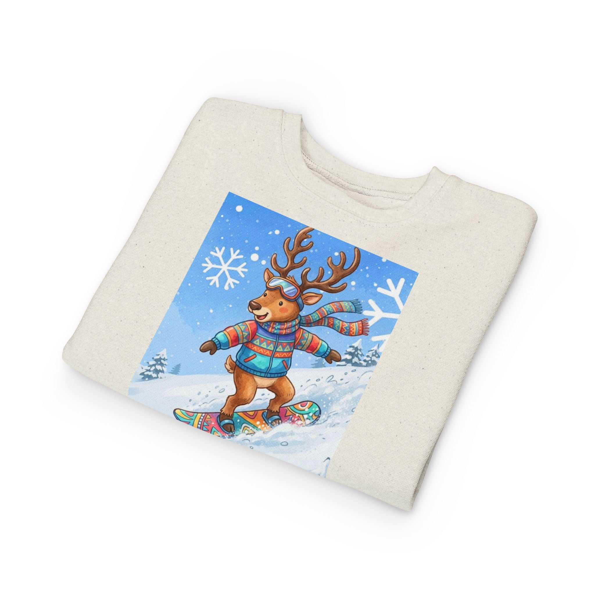 Kleinkind-Sweatshirt mit Snowboard-Rentier