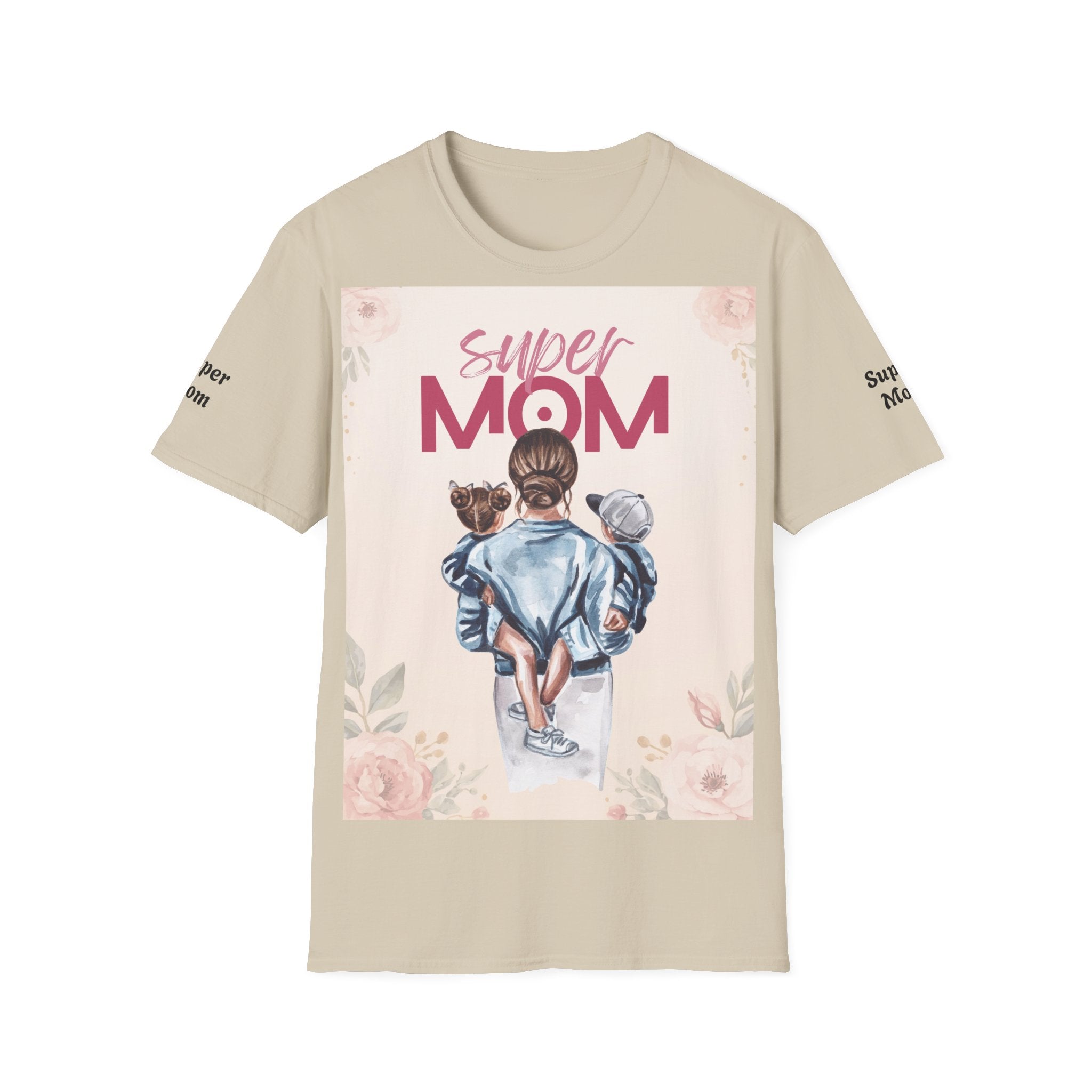 Unisex T-Shirt „Super Mom & Hund“ | Weiches Baumwoll-Shirt mit Pastell-Illustration