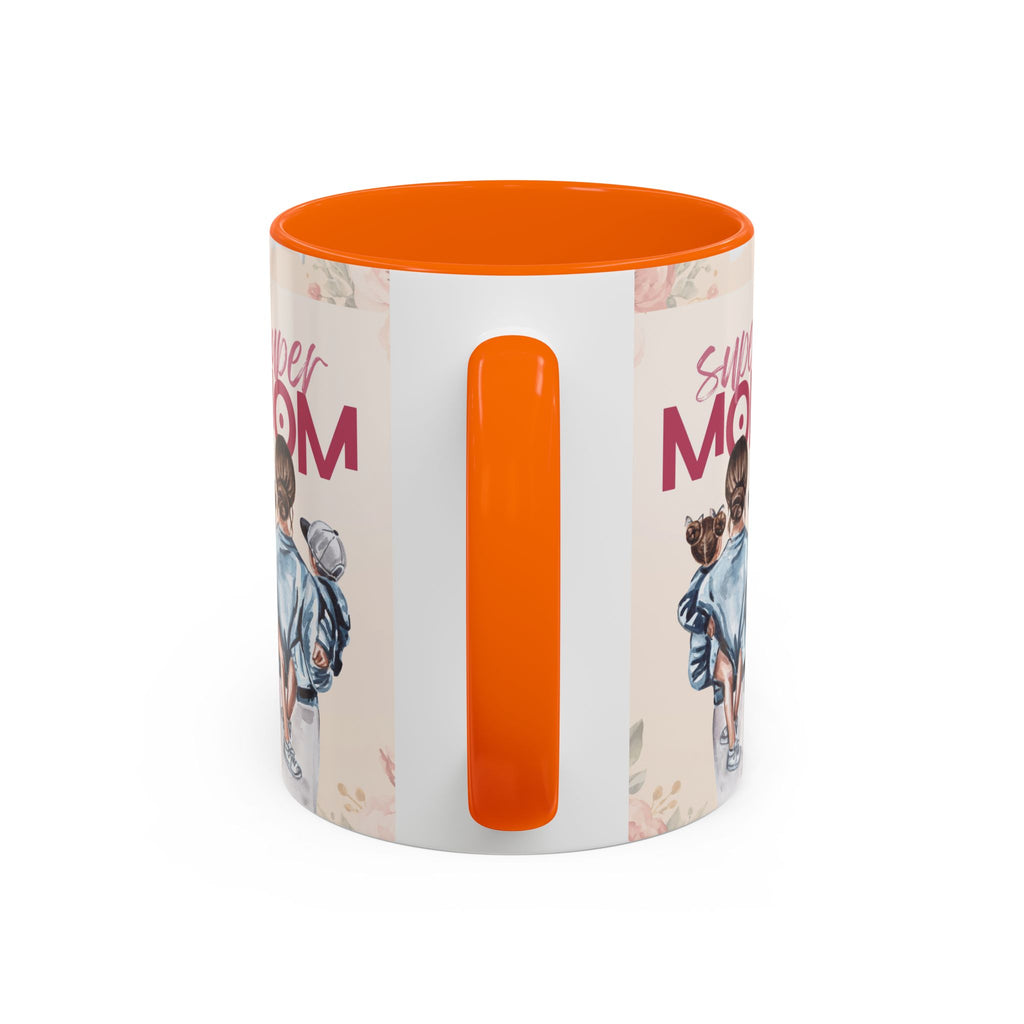 Keramikbecher „Super MOM“ mit Farbakzent | Tasse für Mamas