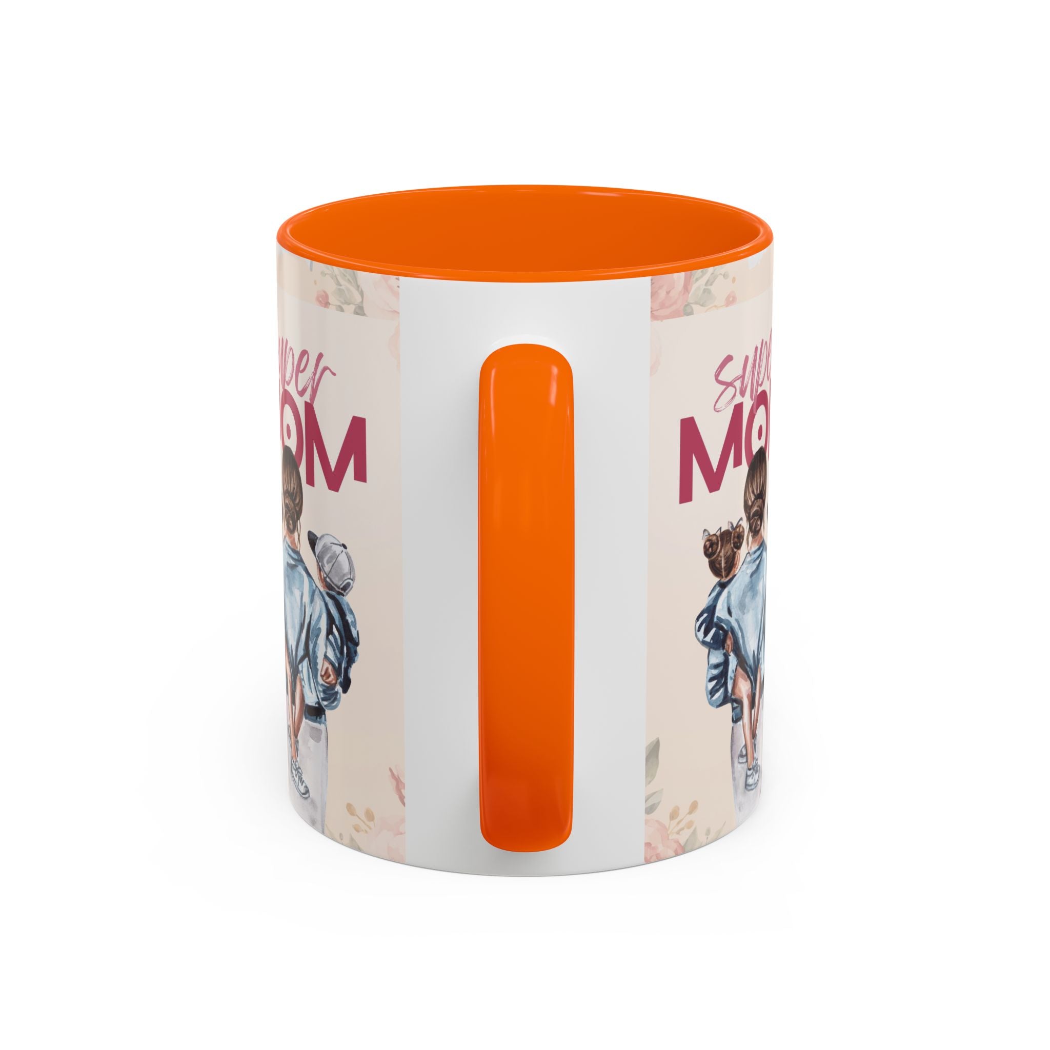 Keramikbecher „Super MOM“ mit Farbakzent | Tasse für Mamas