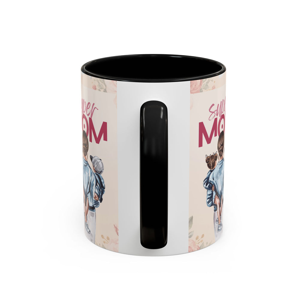 Keramikbecher „Super MOM“ mit Farbakzent | Tasse für Mamas