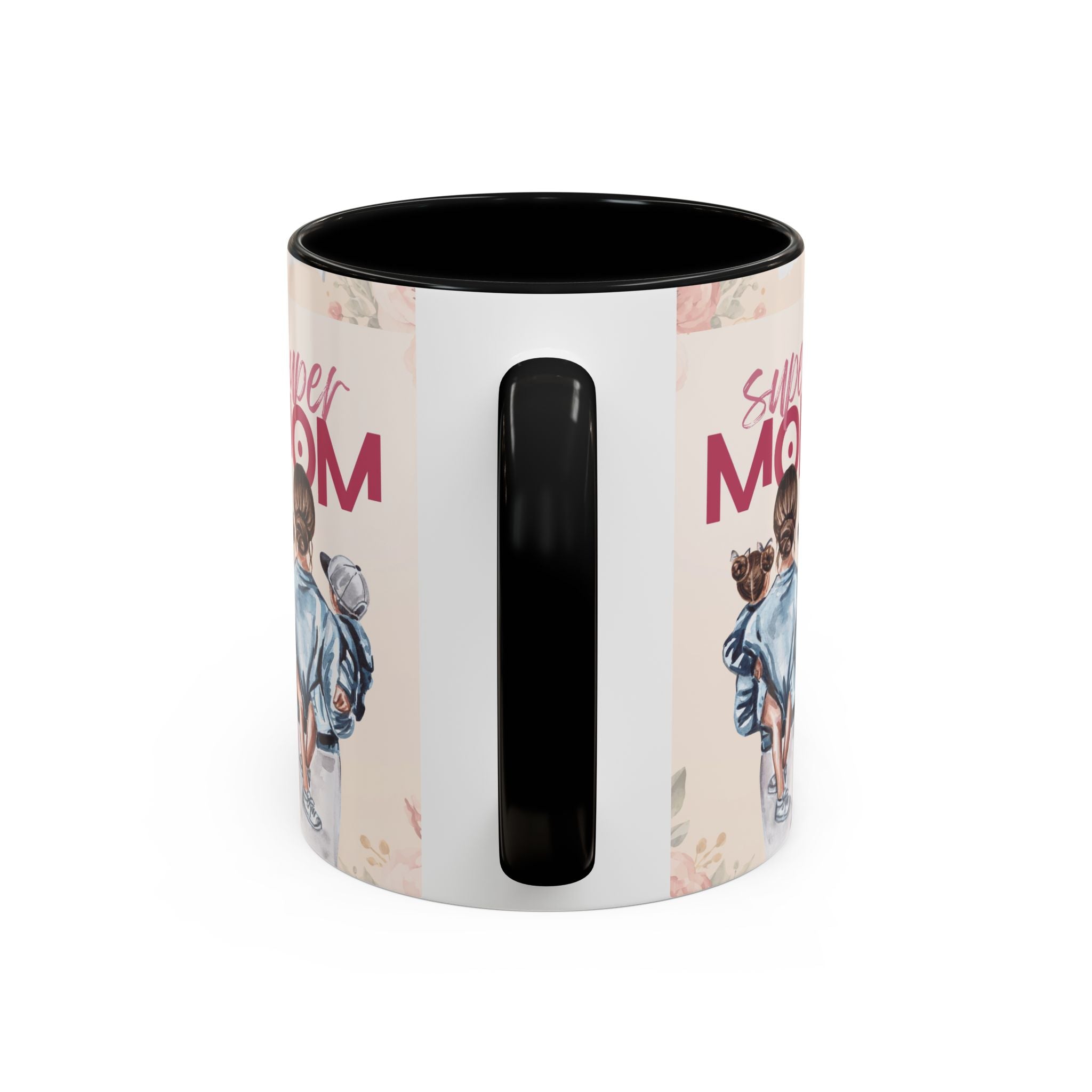 Keramikbecher „Super MOM“ mit Farbakzent | Tasse für Mamas