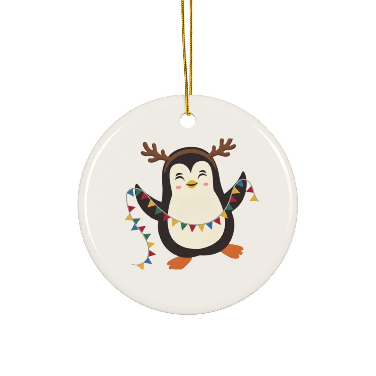 Keramik-Weihnachtsanhänger in 4 Formen – Christbaumschmuck Stern, Herz, Kreis, Schneeflocke