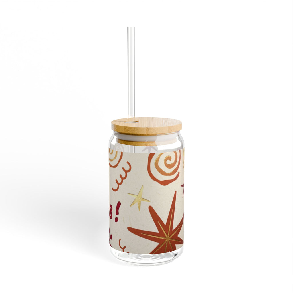Glasbecher mit Strohhalm & Bambusdeckel „Sipper Glass“ | 16oz Becher aus gehärtetem Glas