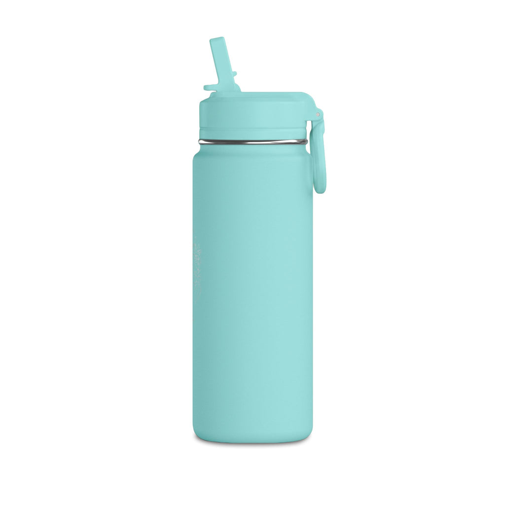 Personalisierte Trinkflasche Kinder mit Strohhalm | Edelstahl Trinkflasche Schule, Auslaufsicher Thermoflasche Kindergarten 590ml
