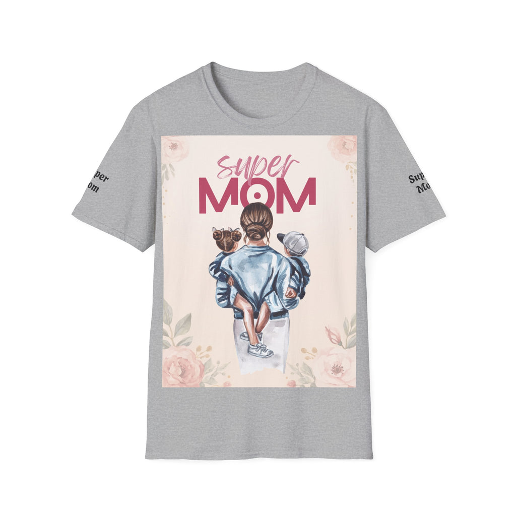 Unisex T-Shirt „Super Mom & Hund“ | Weiches Baumwoll-Shirt mit Pastell-Illustration
