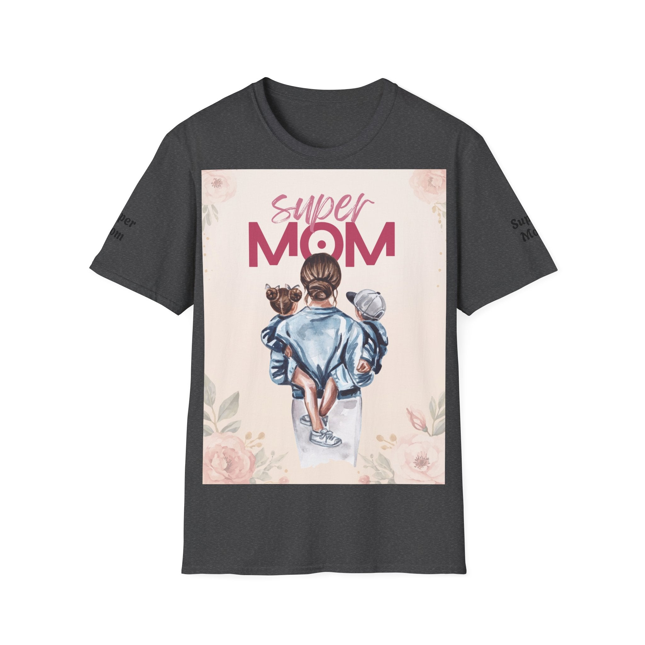 Unisex T-Shirt „Super Mom & Hund“ | Weiches Baumwoll-Shirt mit Pastell-Illustration
