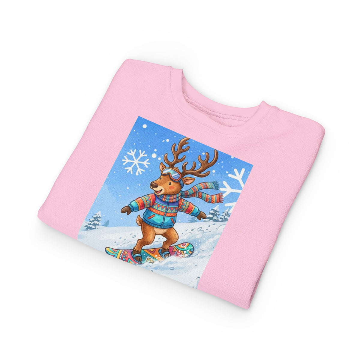 Kinder Weihnachtspullover mit Rentier – Fleece Sweatshirt für Kleinkinder (2T–7T)