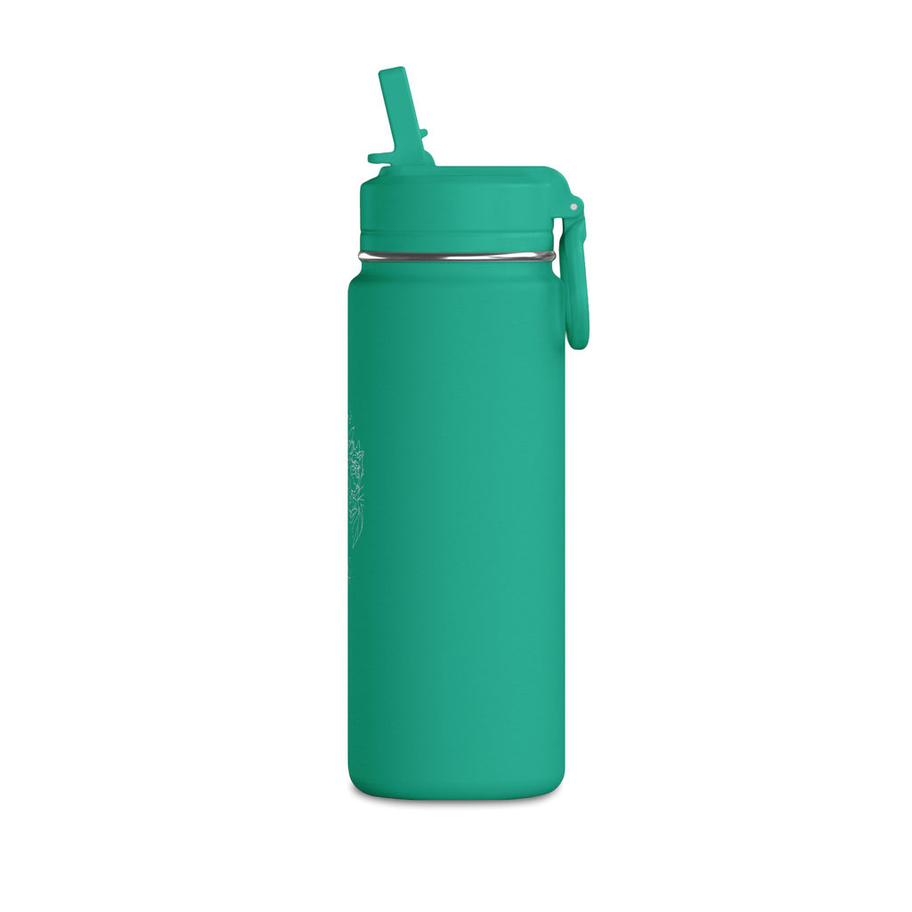 Personalisierte Trinkflasche Kinder mit Strohhalm | Edelstahl Trinkflasche Schule, Auslaufsicher Thermoflasche Kindergarten 590ml