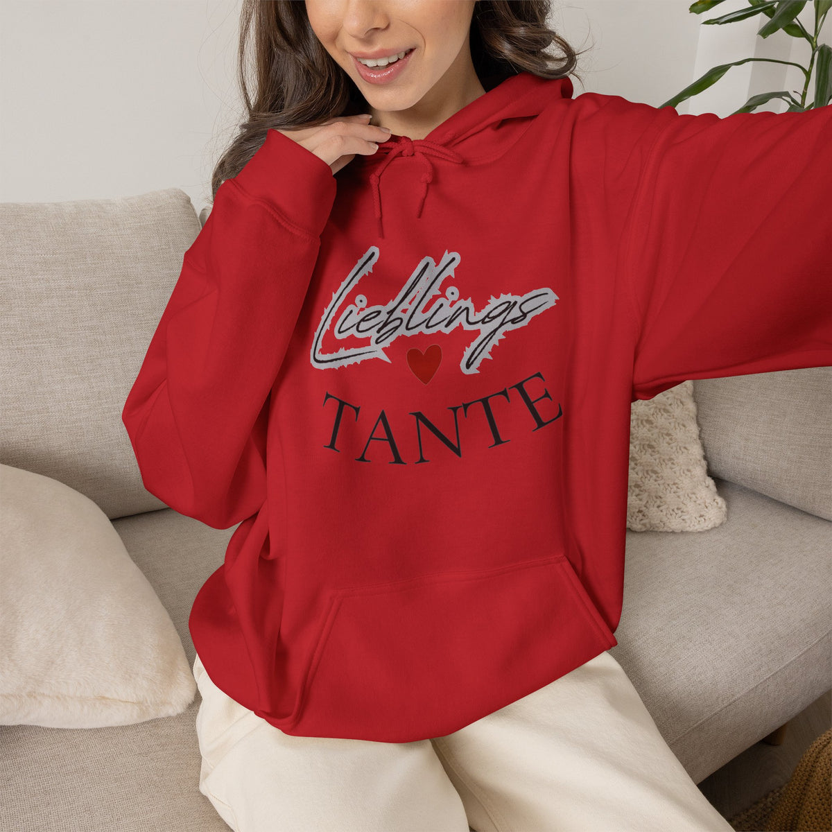 Lieblings-Tante Hoodie – Herz-Grafik Sweatshirt für Tanten