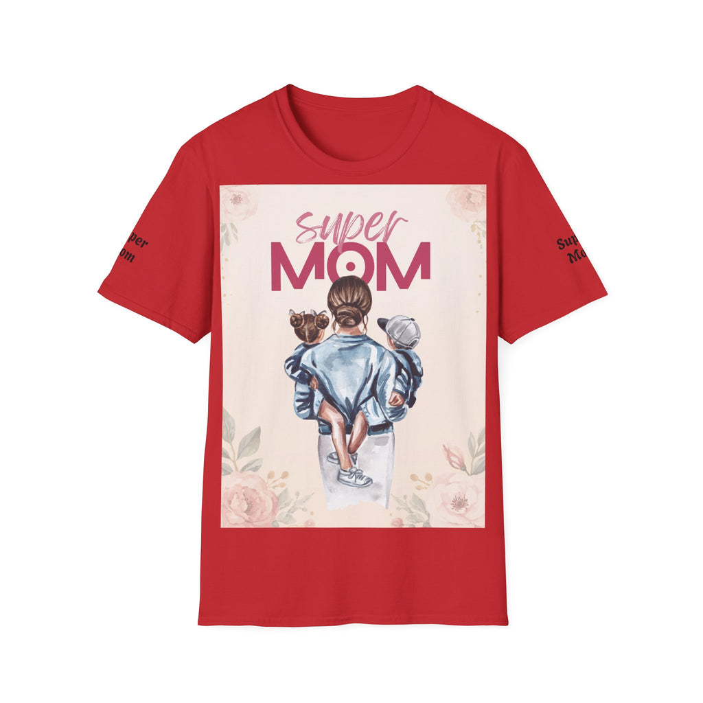 Unisex T-Shirt „Super Mom & Hund“ | Weiches Baumwoll-Shirt mit Pastell-Illustration