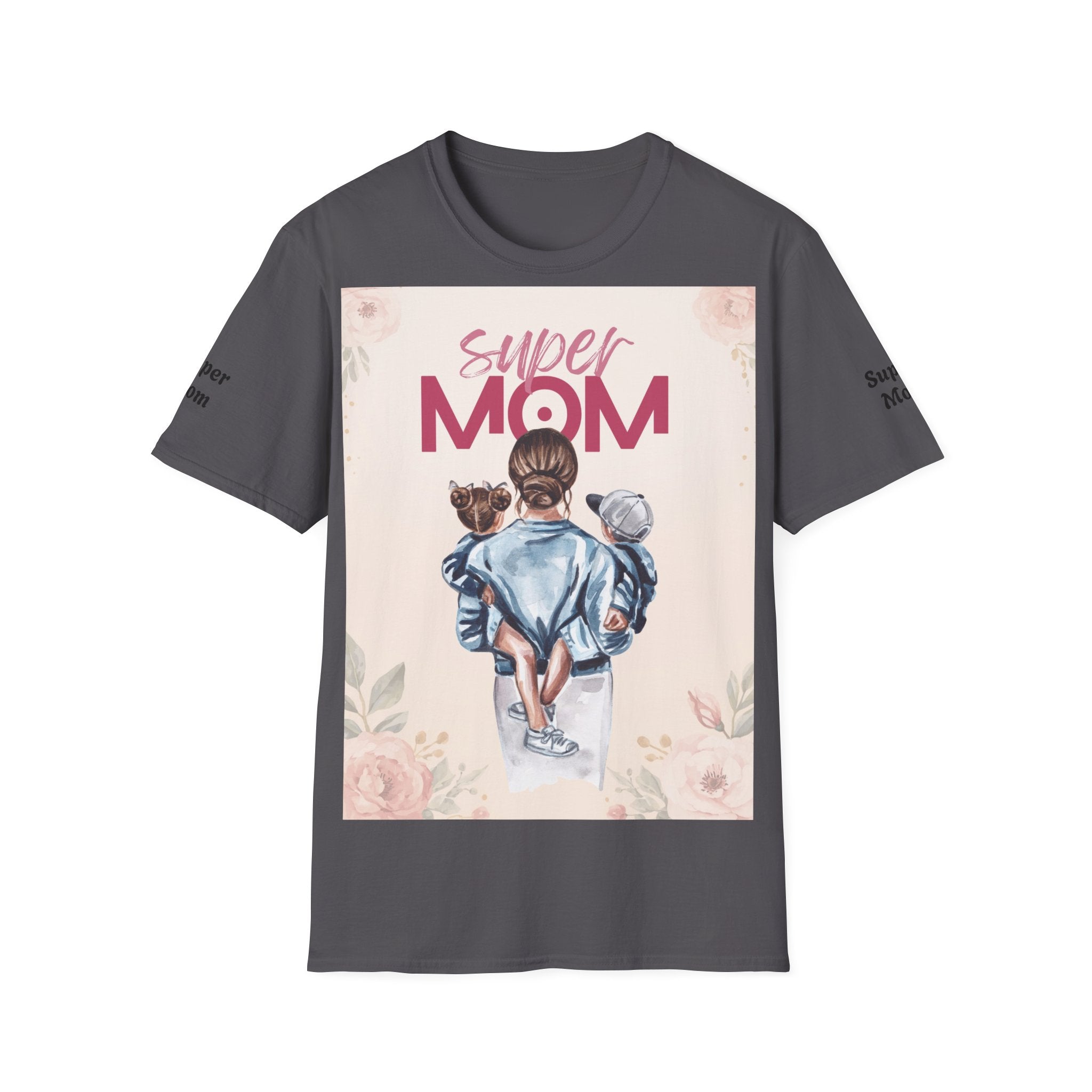 Unisex T-Shirt „Super Mom & Hund“ | Weiches Baumwoll-Shirt mit Pastell-Illustration