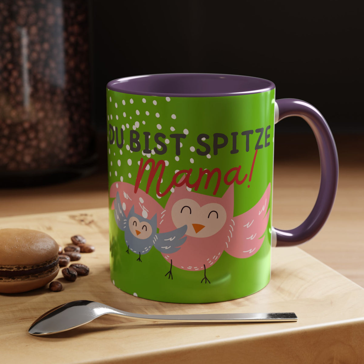 Mama Tasse – Du bist spitze! – Eulen-Motiv | Keramik Kaffeebecher Muttertagsgeschenk (11/15oz)