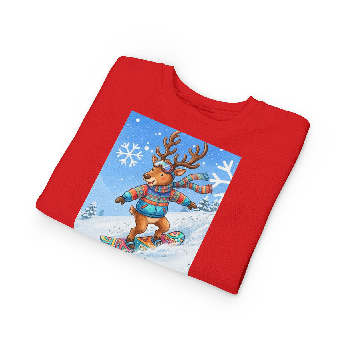Kinder Weihnachtspullover mit Rentier – Fleece Sweatshirt für Kleinkinder (2T–7T)