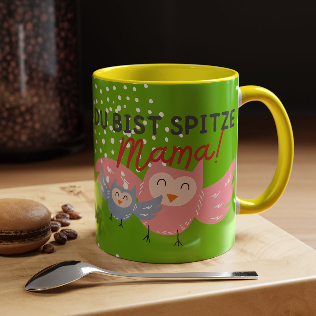 Mama Tasse – Du bist spitze! – Eulen-Motiv | Keramik Kaffeebecher Muttertagsgeschenk (11/15oz)