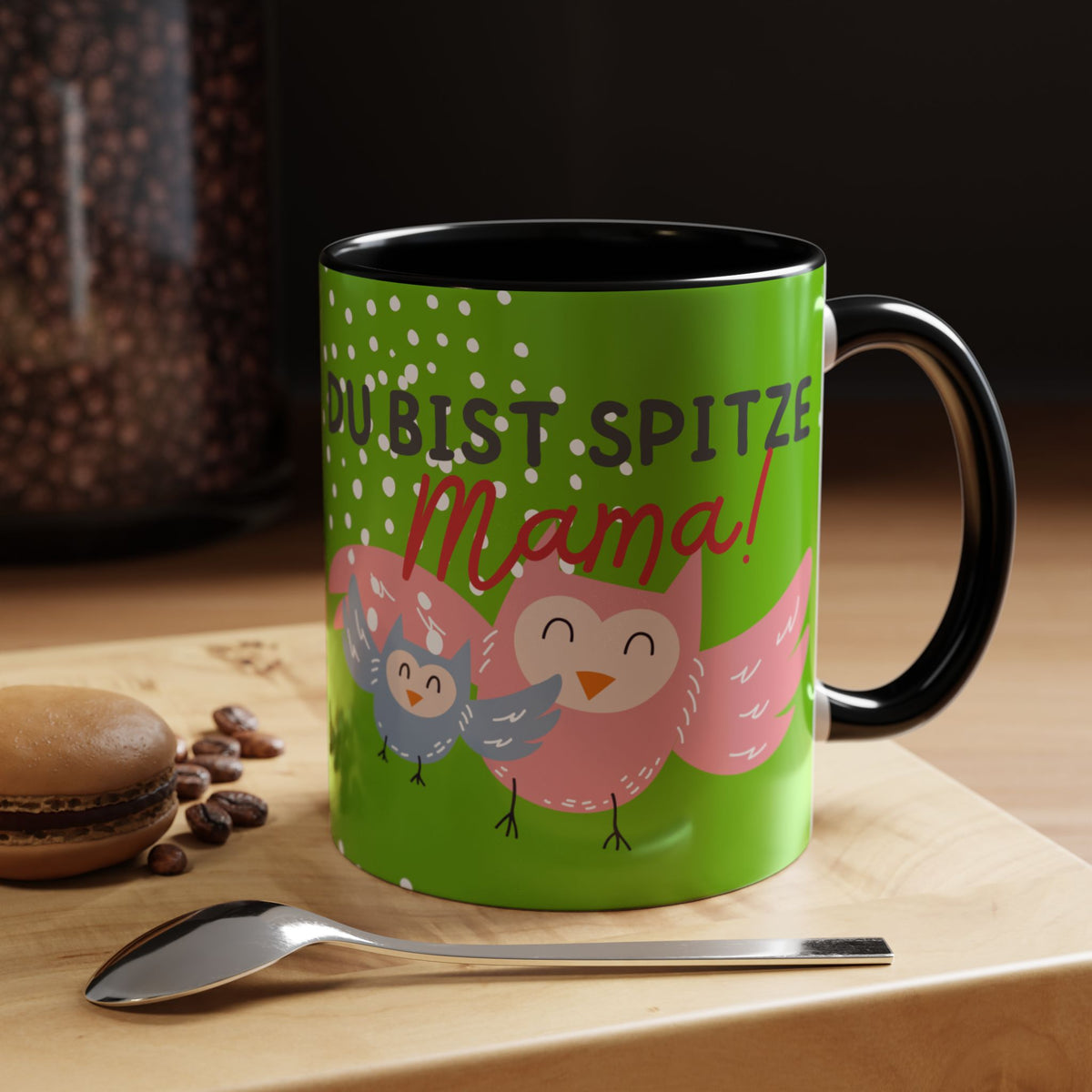 Mama Tasse – Du bist spitze! – Eulen-Motiv | Keramik Kaffeebecher Muttertagsgeschenk (11/15oz)