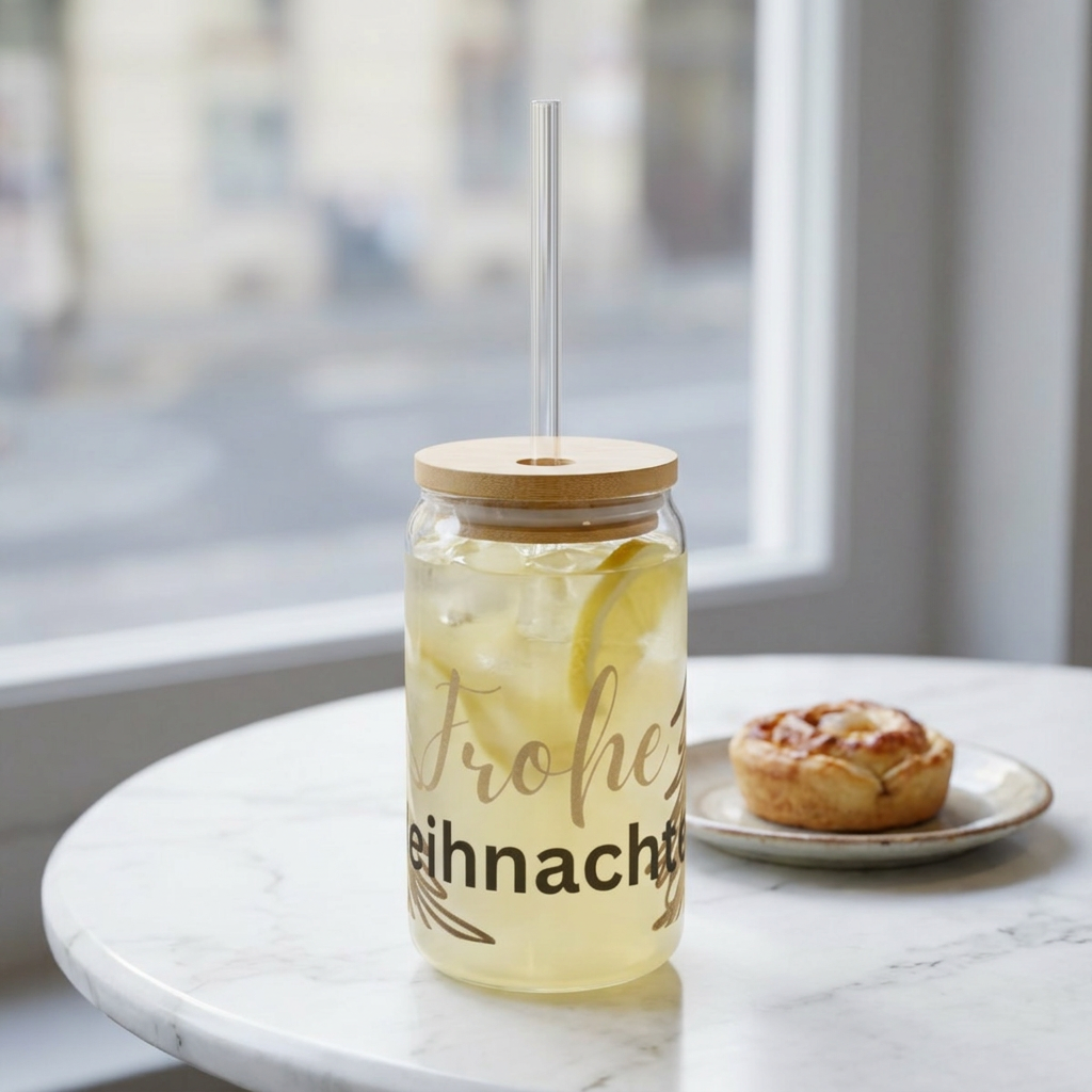 Weihnachts-Trinkglas 450 ml – Festliches Glas mit „Frohe Weihnachten