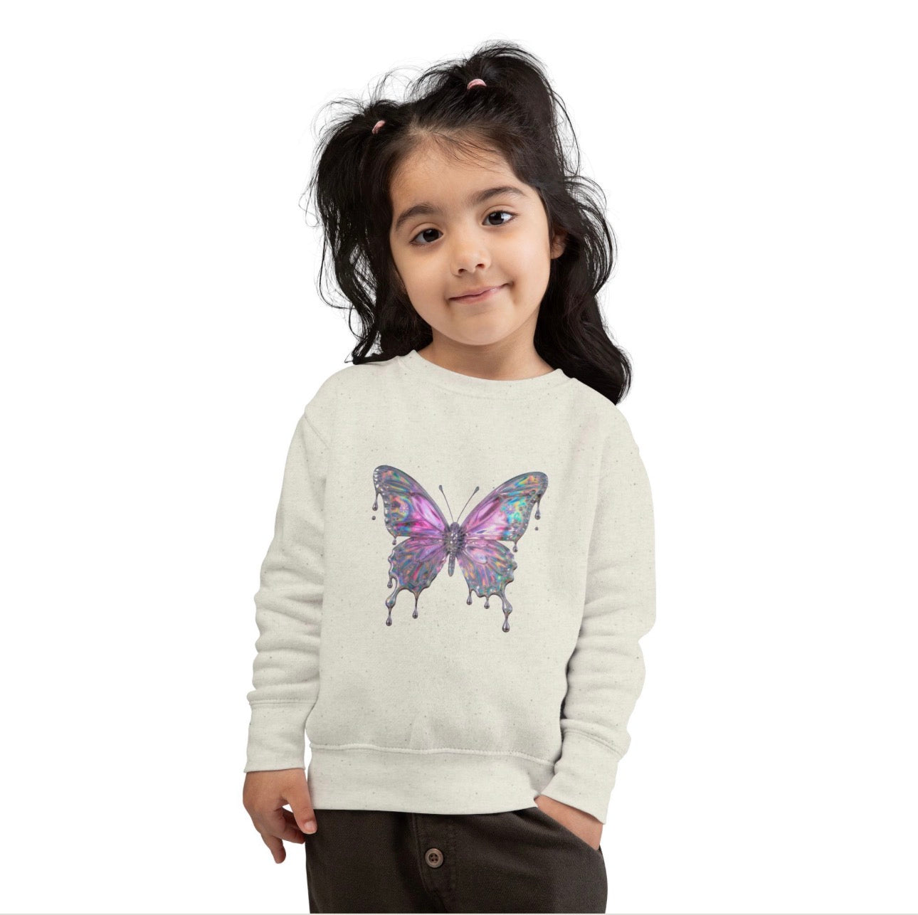 Kleinkind Sweatshirt „Aquarell-Schmetterling“ – Kuscheliger Kinder-Pullover