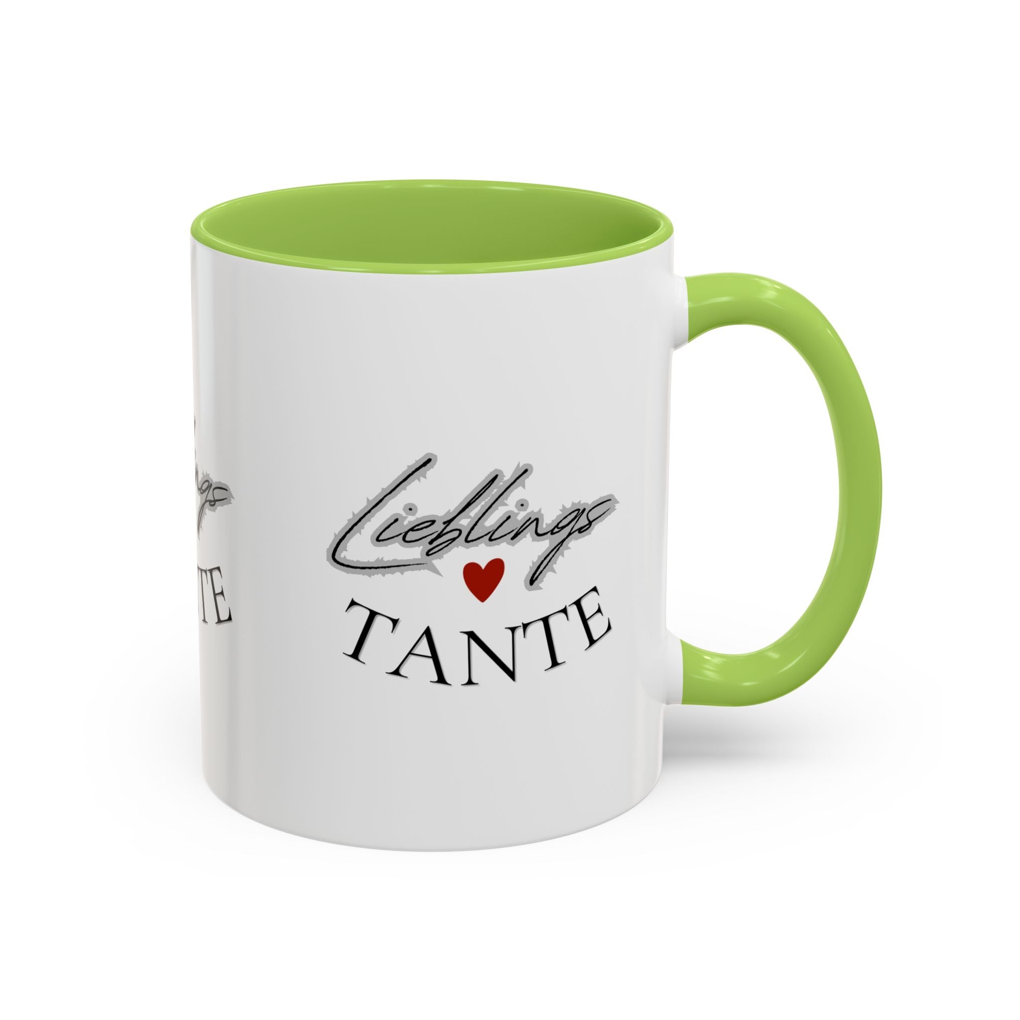 Lieblings Tante Kaffeebecher — Akzent-Keramiktasse mit Herz (11/15oz)