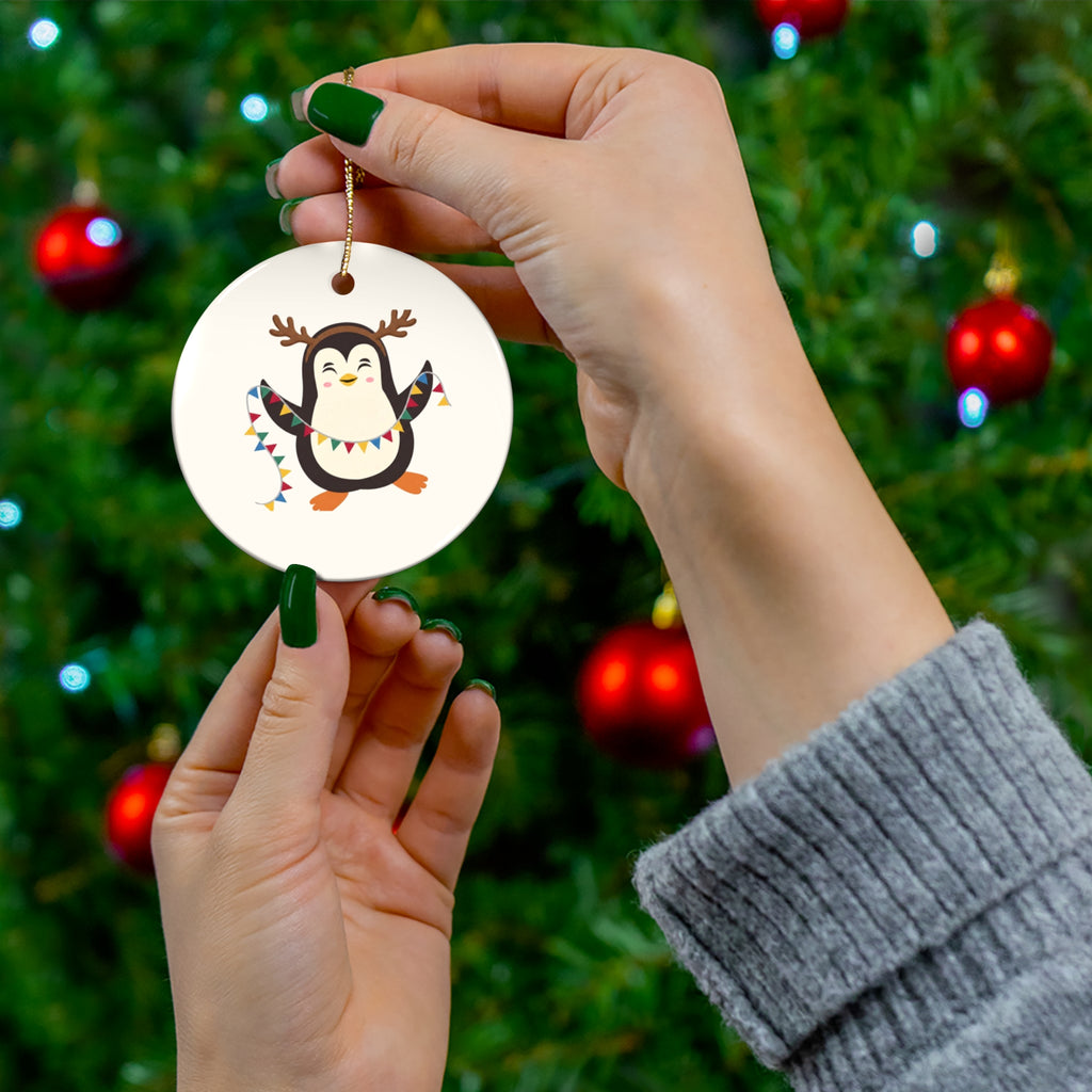 Keramik-Weihnachtsanhänger – Glänzende Festtagsdeko in 4 Formen (Stern, Herz, Kreis, Schneeflocke)