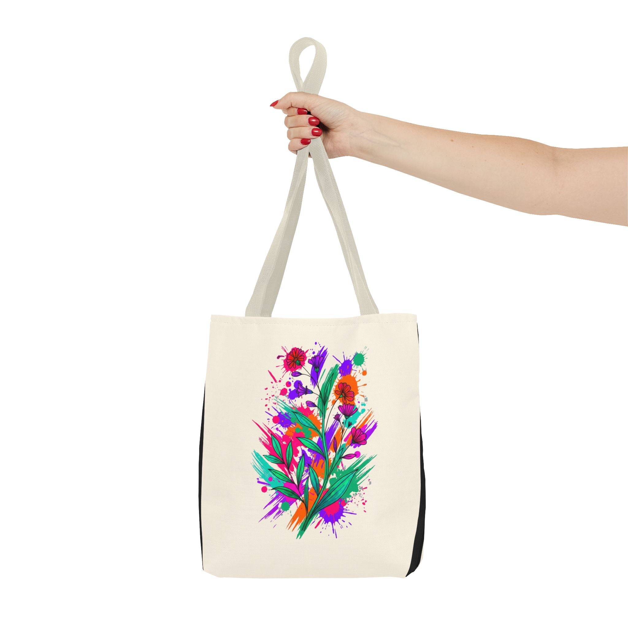 Polyester-Tragetasche „Aquarell-Blüten“ | Robuste Einkaufstasche mit Kunst-Flair