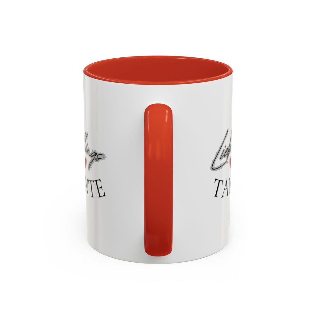 Lieblings Tante Kaffeebecher — Akzent-Keramiktasse mit Herz (11/15oz)