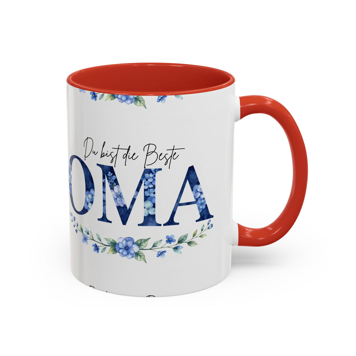 Oma Tasse – Du bist die Beste – Blumen-Motiv | Keramik Kaffeetasse Geschenk (11/15oz)