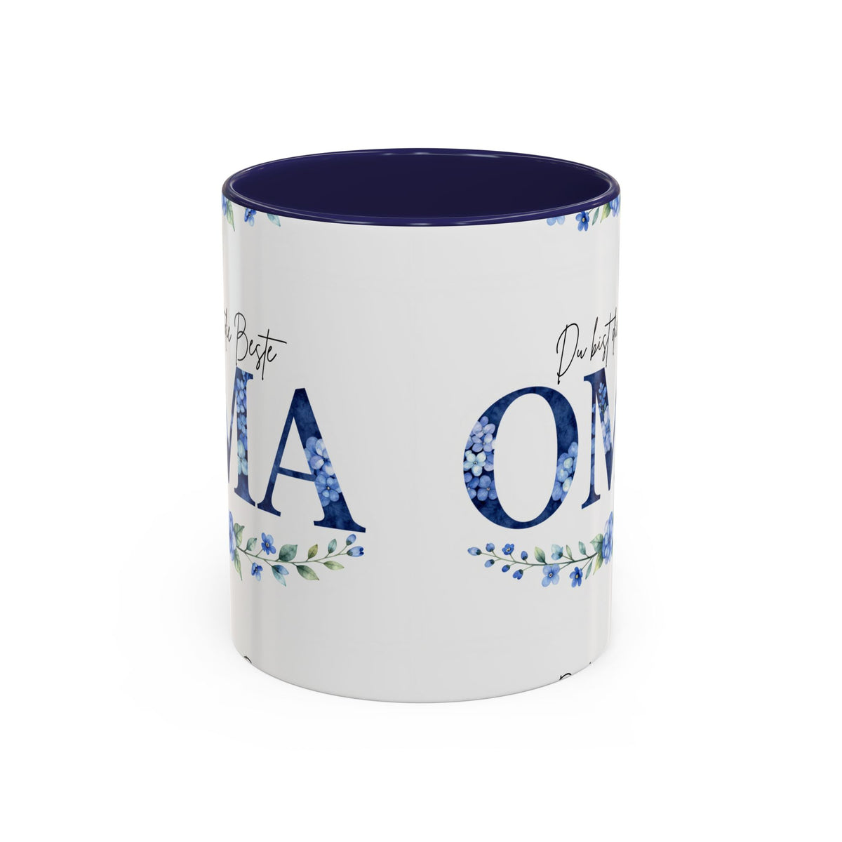 Oma Tasse – Du bist die Beste – Blumen-Motiv | Keramik Kaffeetasse Geschenk (11/15oz)