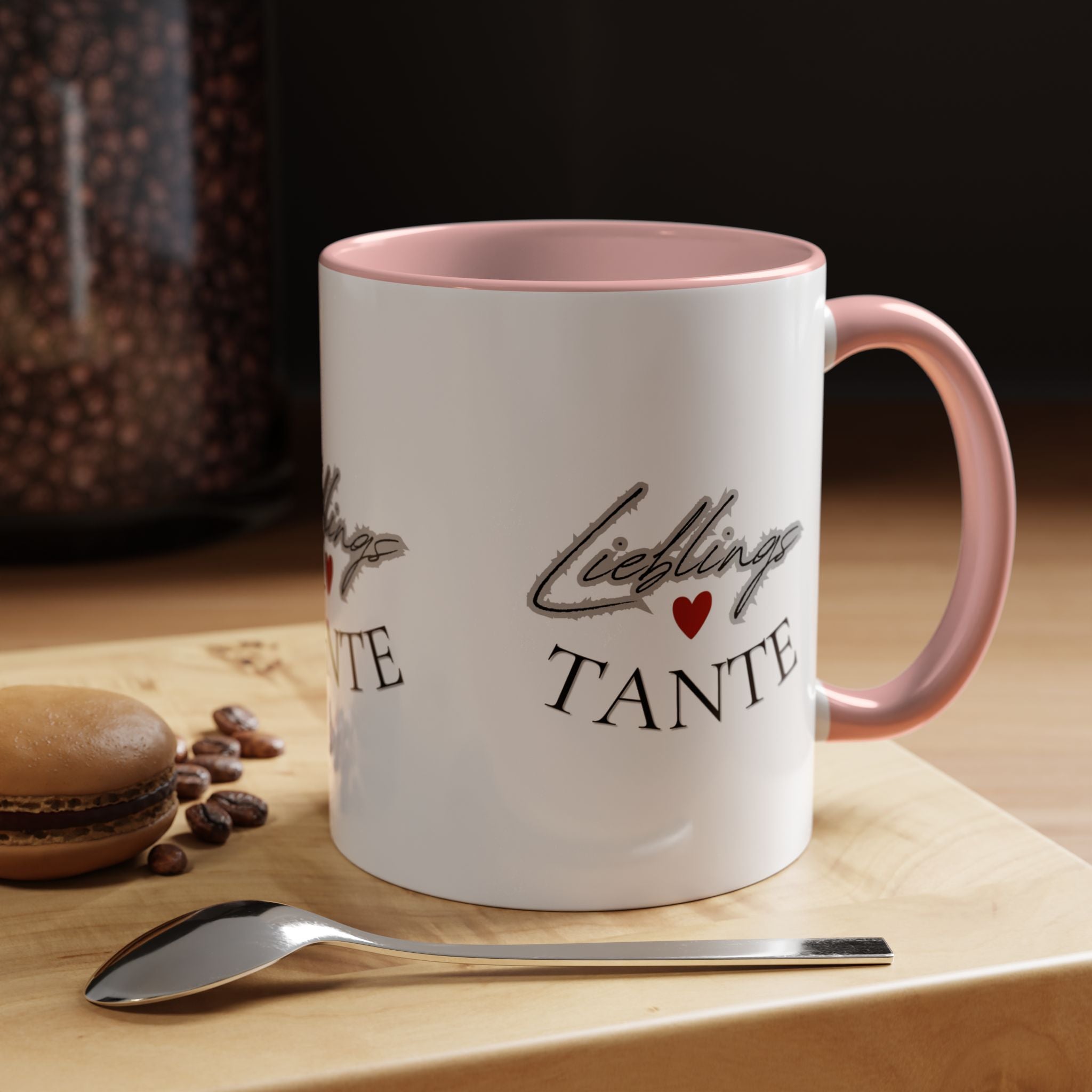 Lieblings Tante Kaffeebecher — Akzent-Keramiktasse mit Herz (11/15oz)