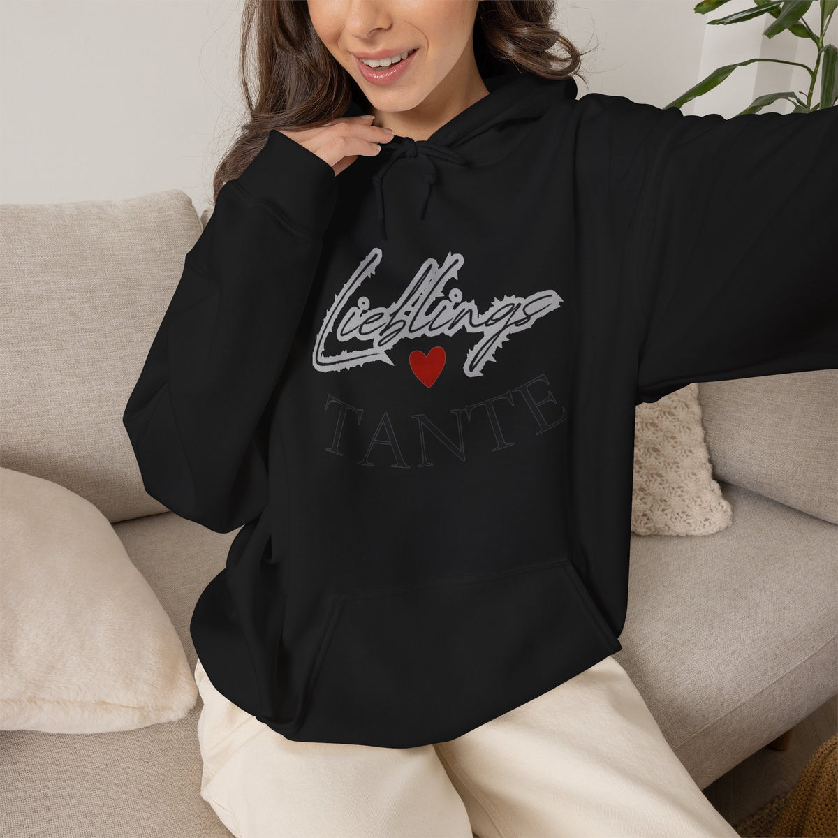 Lieblings-Tante Hoodie – Herz-Grafik Sweatshirt für Tanten