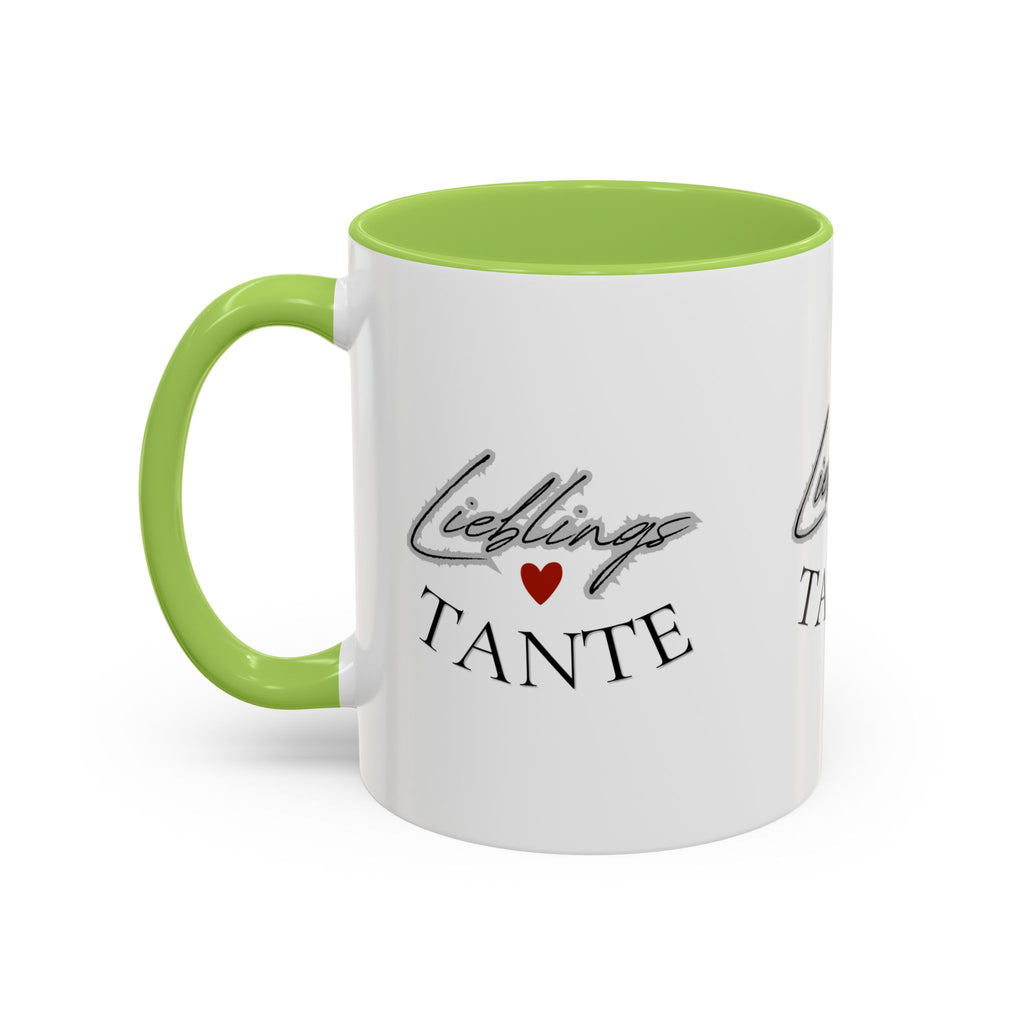 Lieblings Tante Kaffeebecher — Akzent-Keramiktasse mit Herz (11/15oz)