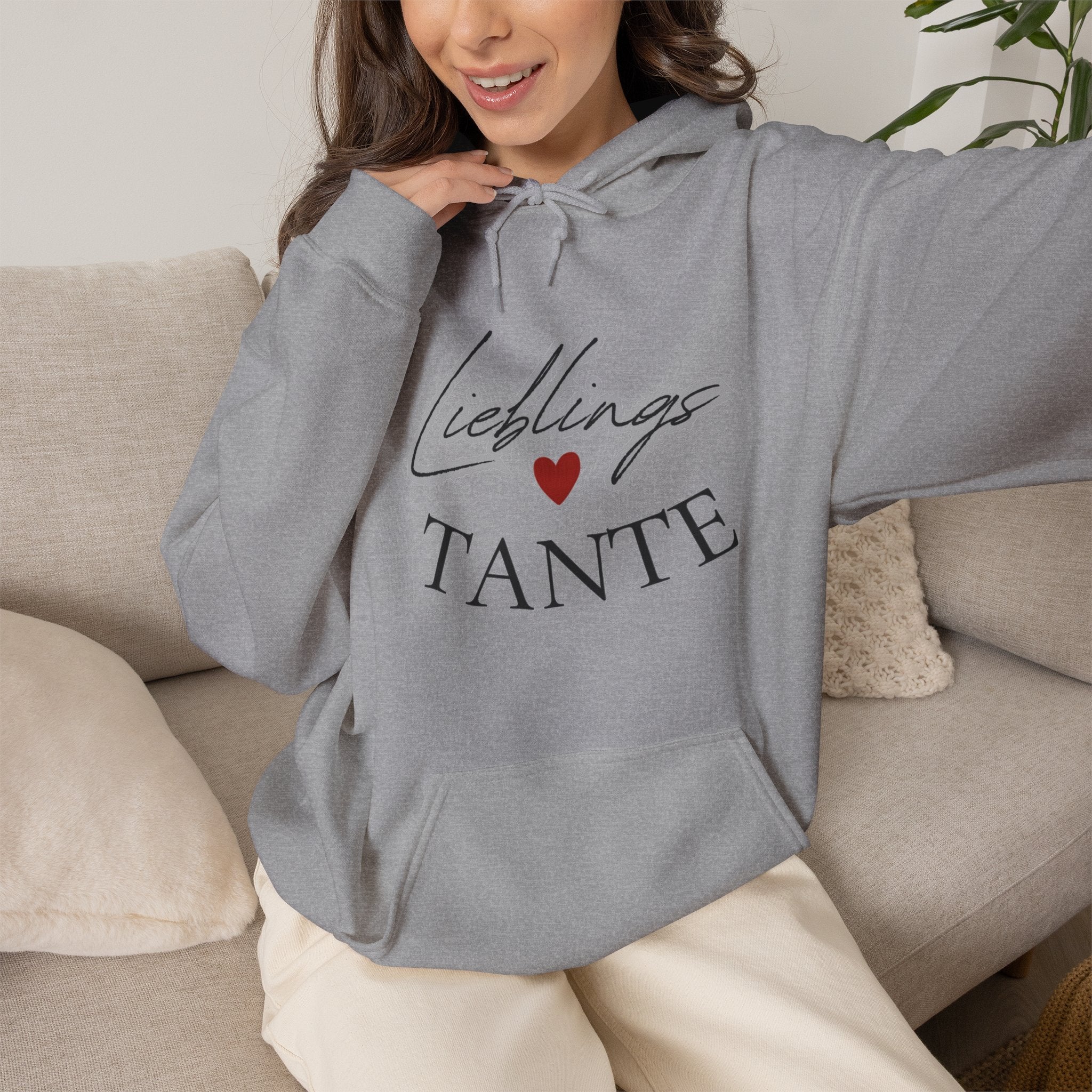 Lieblings-Tante Hoodie – Herz-Grafik Sweatshirt für Tanten