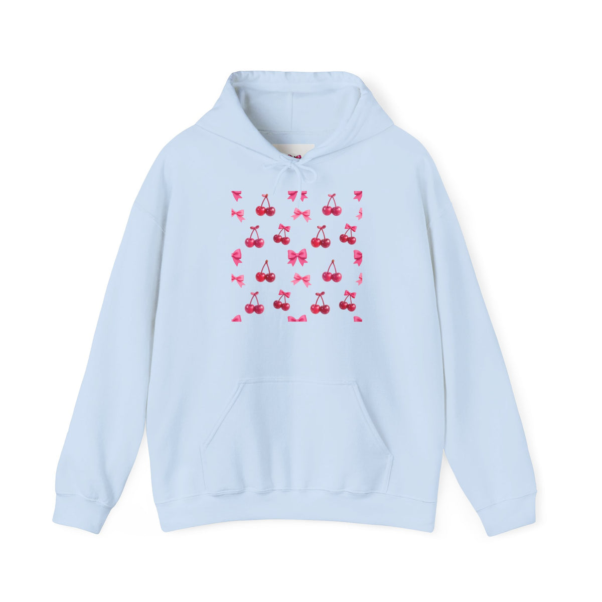 Kirsch-Hoodie Damen – Pinker Pullover mit Kirschenmuster | Kawaii Streetwear