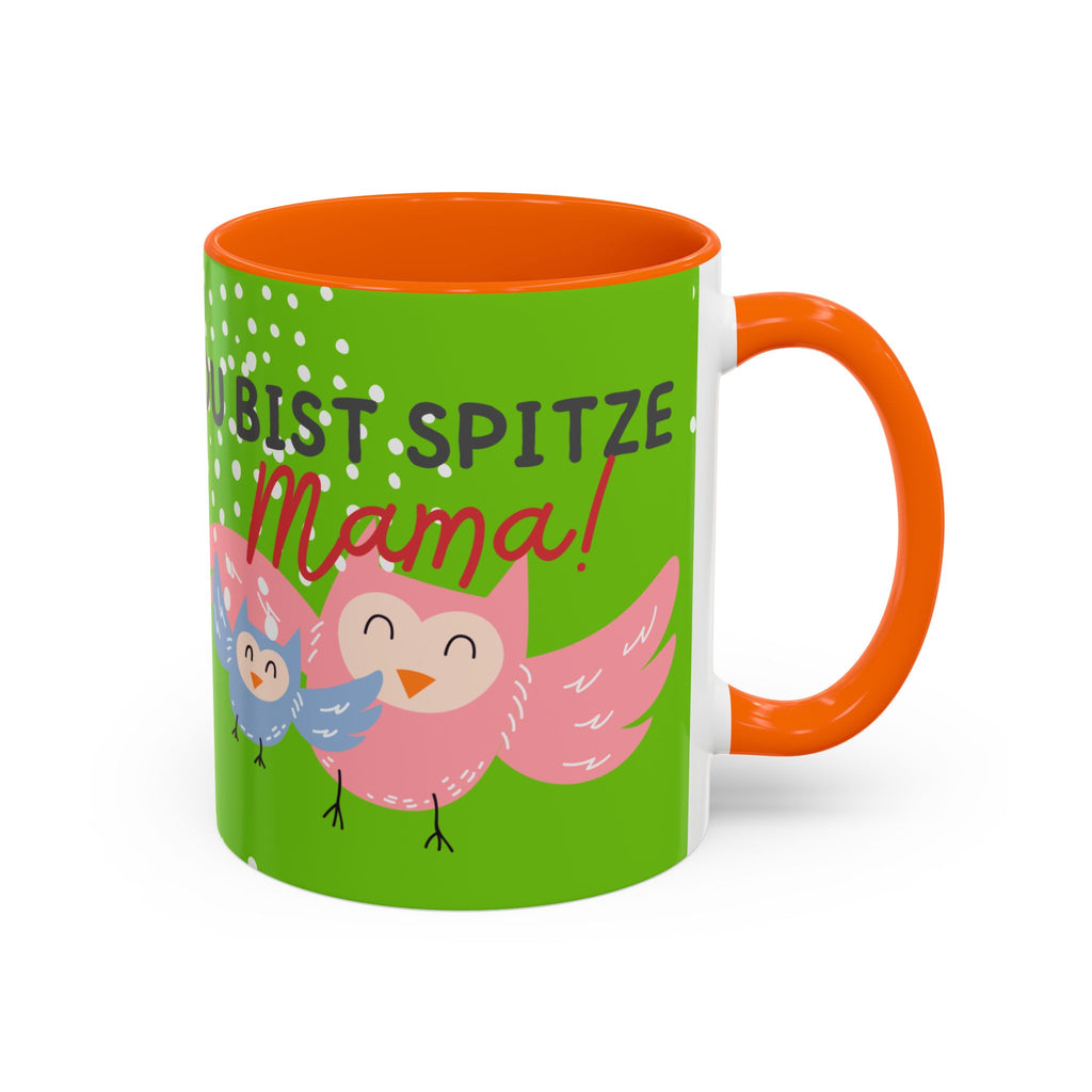 Mama Tasse – Du bist spitze! – Eulen-Motiv | Keramik Kaffeebecher Muttertagsgeschenk (11/15oz)